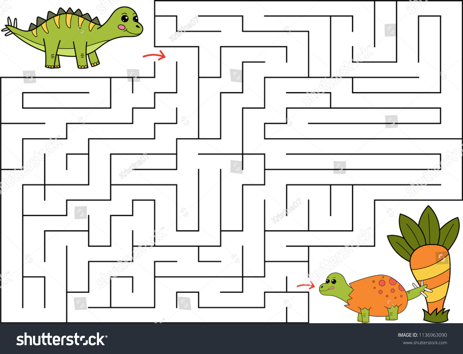 Education Maze Game Preschool Kids Help Stock Vector (Royalty Free ...