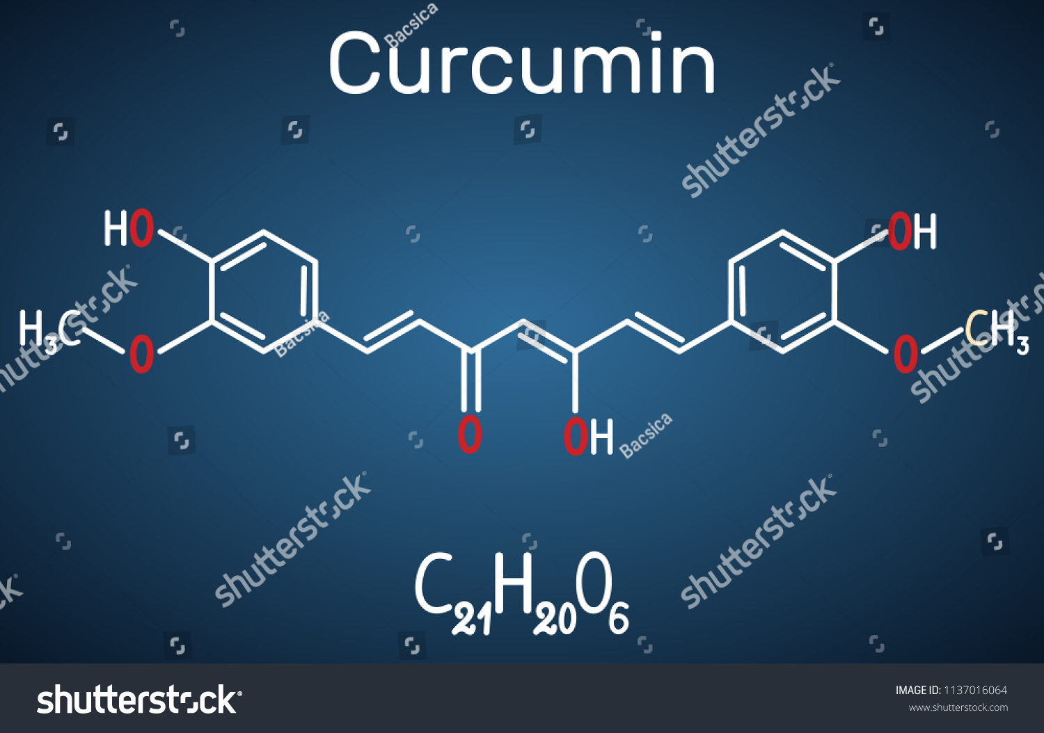 Curcumin Molecule Structural Chemical Formula On Stock Vector (Royalty ...