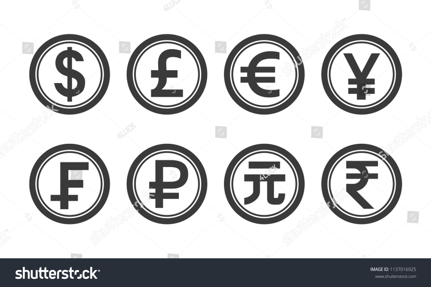 World Currency Coins Icon Vector Image Stock Vector (Royalty Free ...