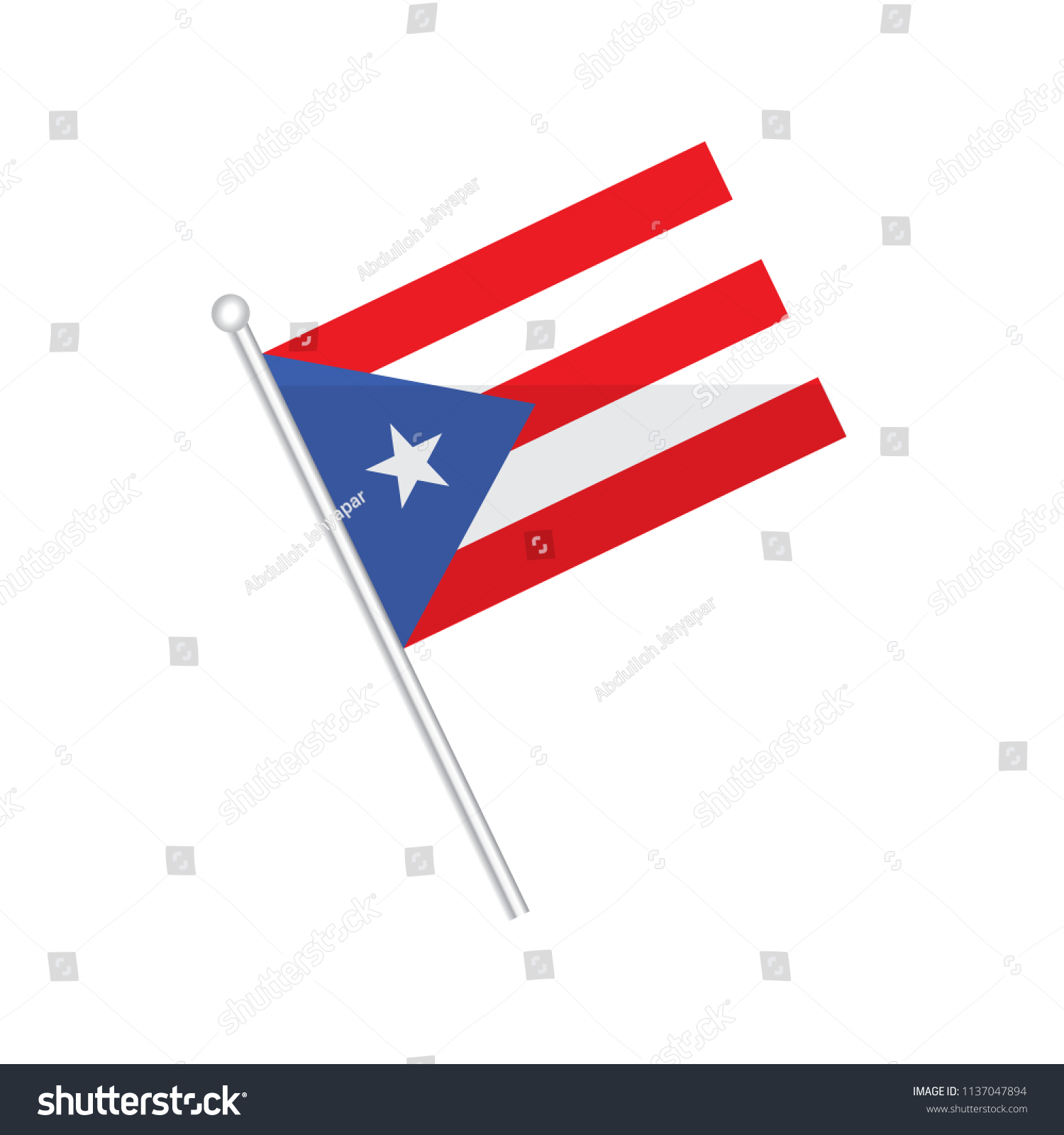 Flag Puerto Rico Flag Island Flag Stock Vector (royalty Free 