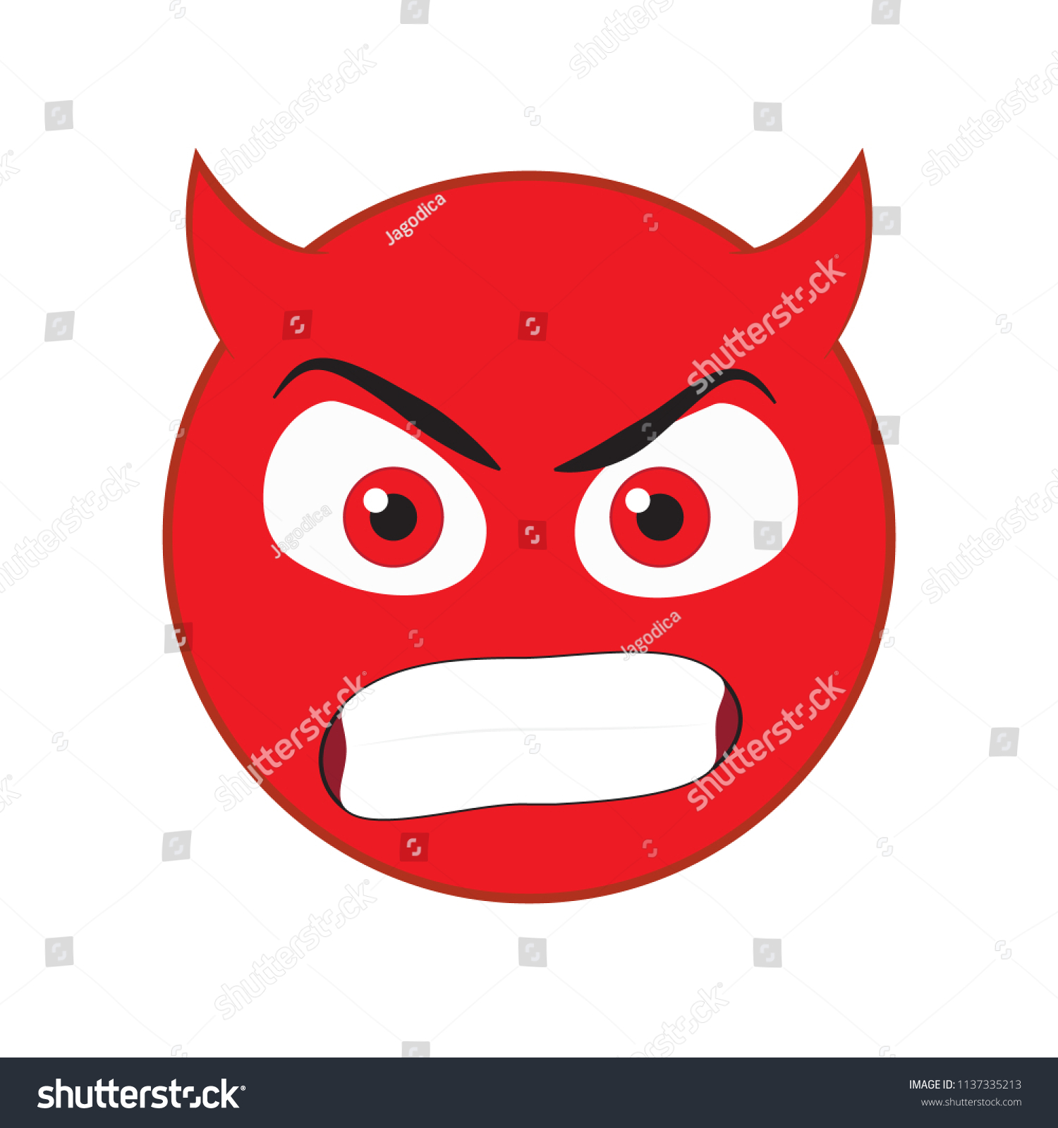 Angry Devil Emoticon Stock Vector (Royalty Free) 1137335213 | Shutterstock