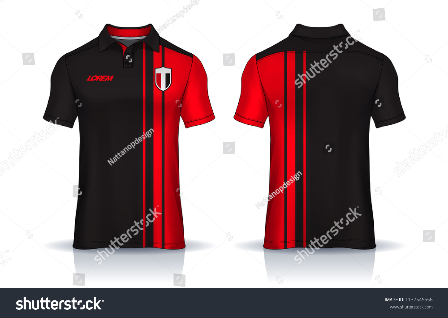Tshirt Polo Templates Design Uniform Front Stock Vector (Royalty Free ...