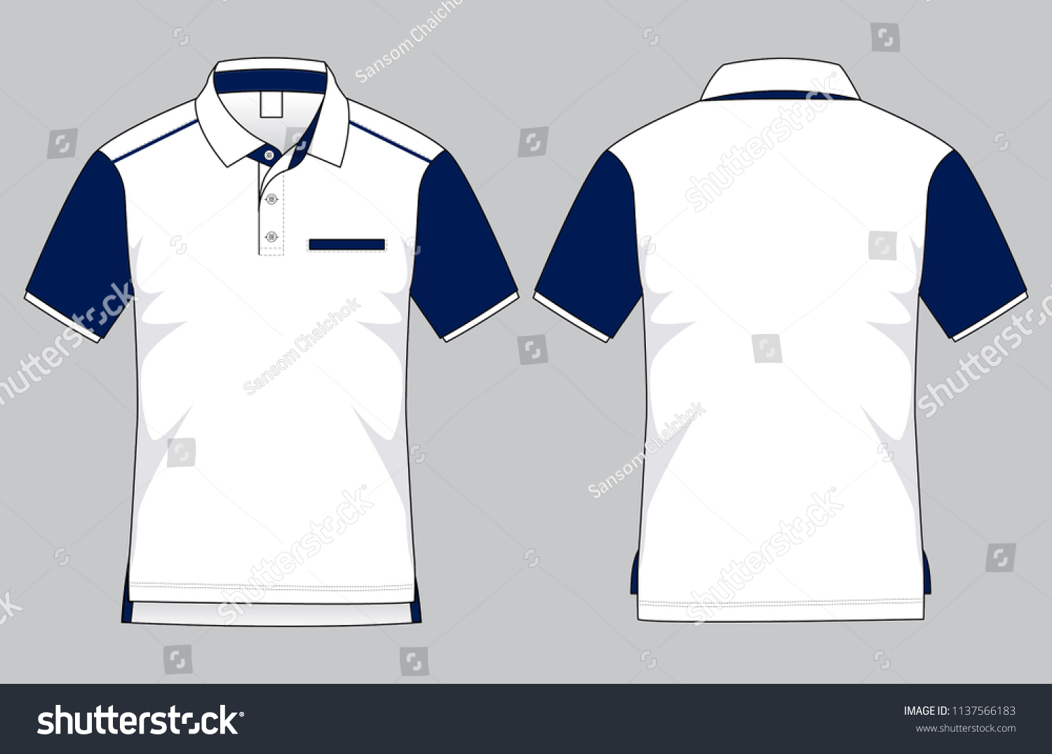 Shirt Design White Navy Stock Vector (Royalty Free) 1137566183 ...