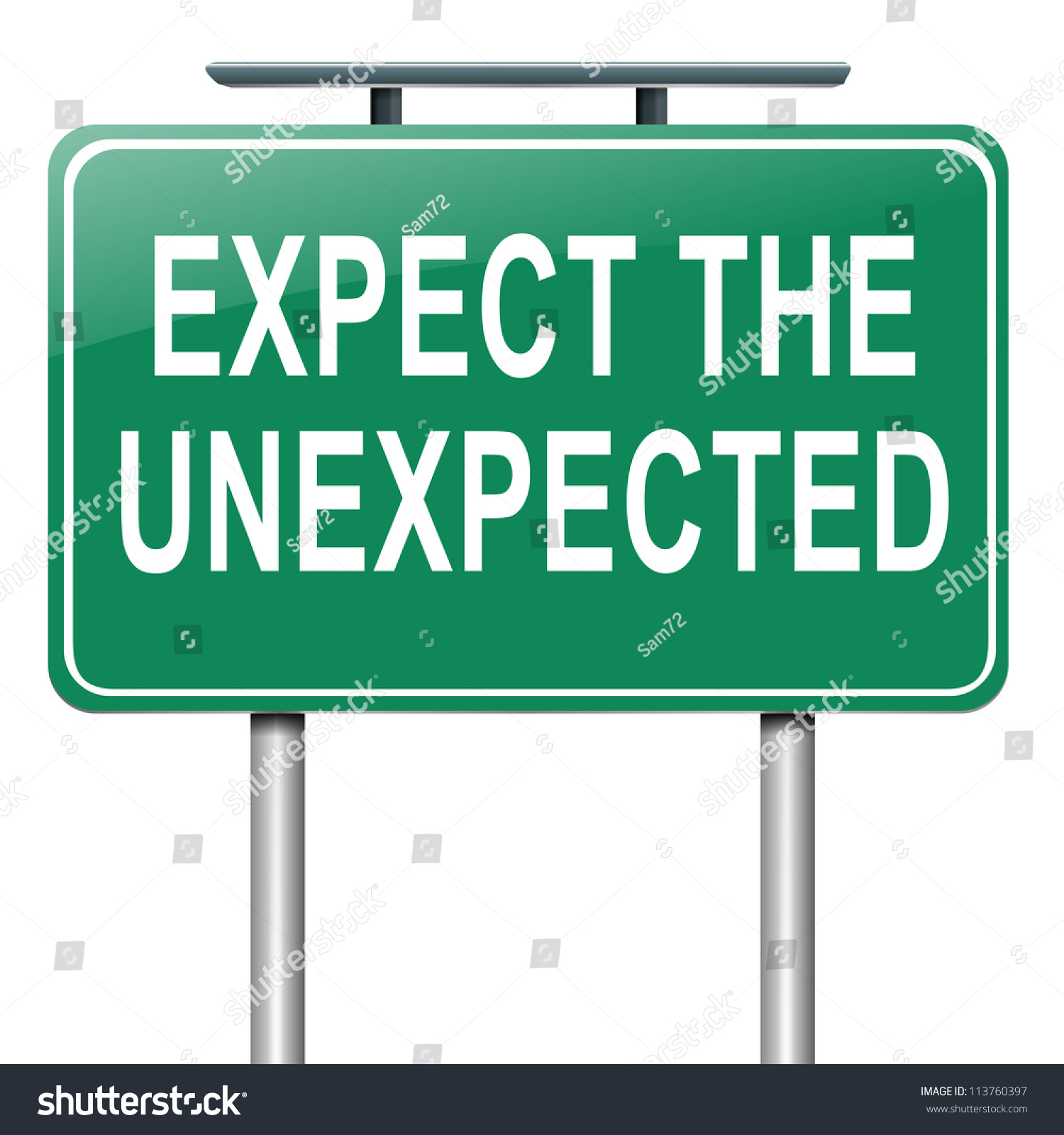 Illustration Depicting Roadsign Expect Unexpected Concept Stock ...