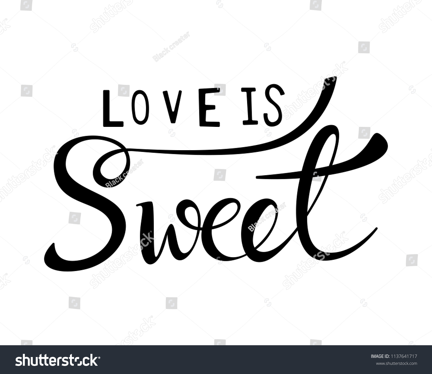 Love Sweet Text Alphabet Modern Calligraphy Stock Vector (Royalty Free ...