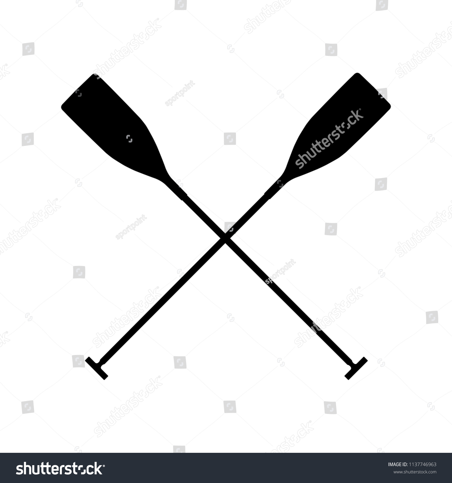 Real Sports Paddles Canoeing Black Silhouette Stock Illustration ...