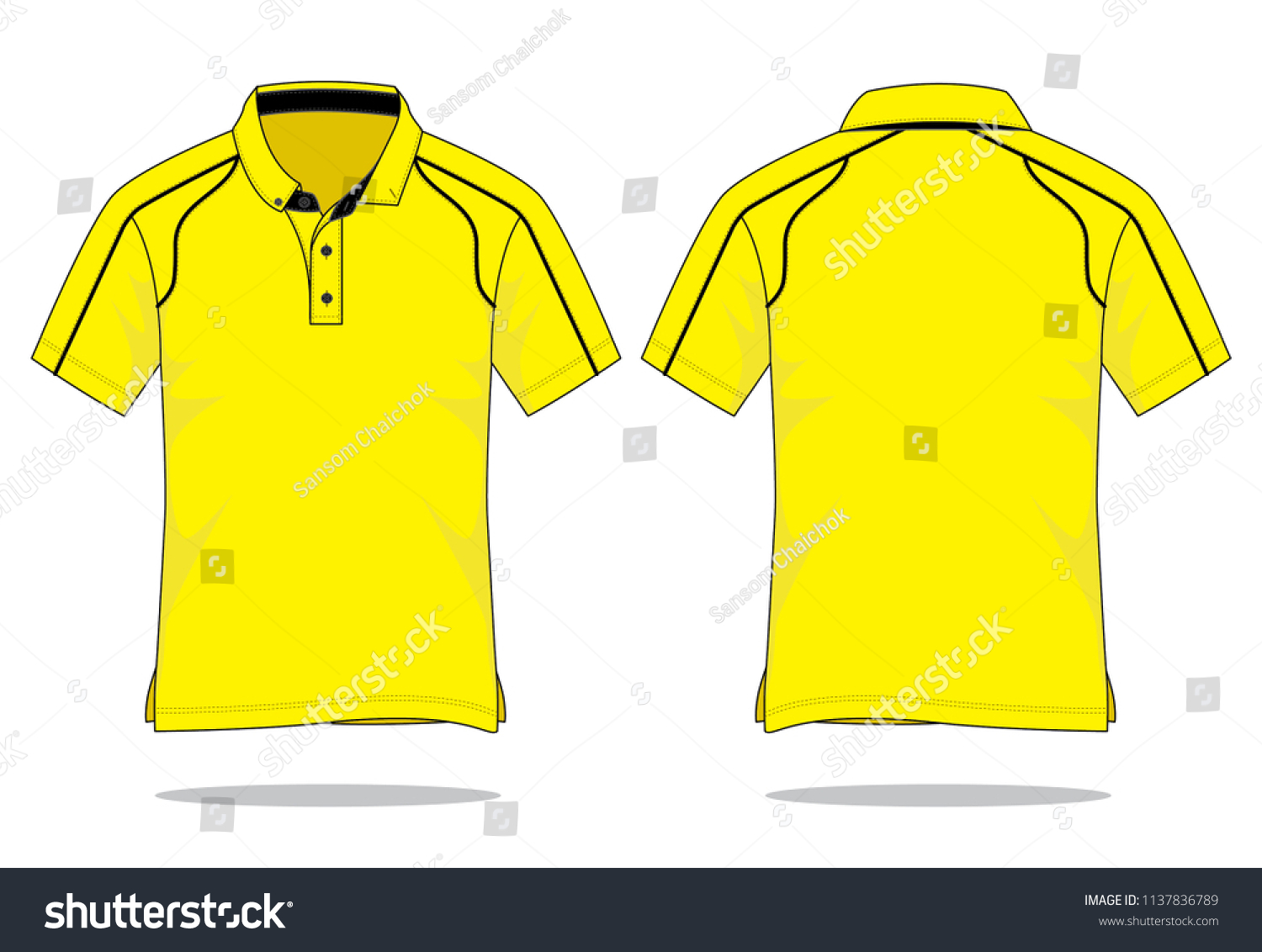 Mens Yellow Short Sleeve Polo Shirt Stock Vector (Royalty Free ...