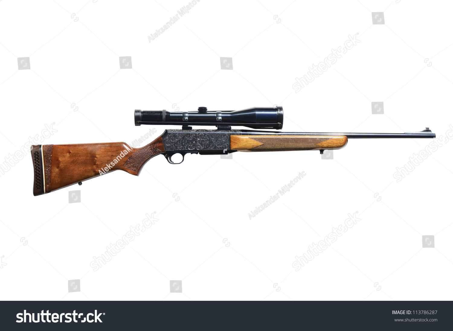 Sniper Rifle Isolated On White Background Stock Photo 113786287 ...