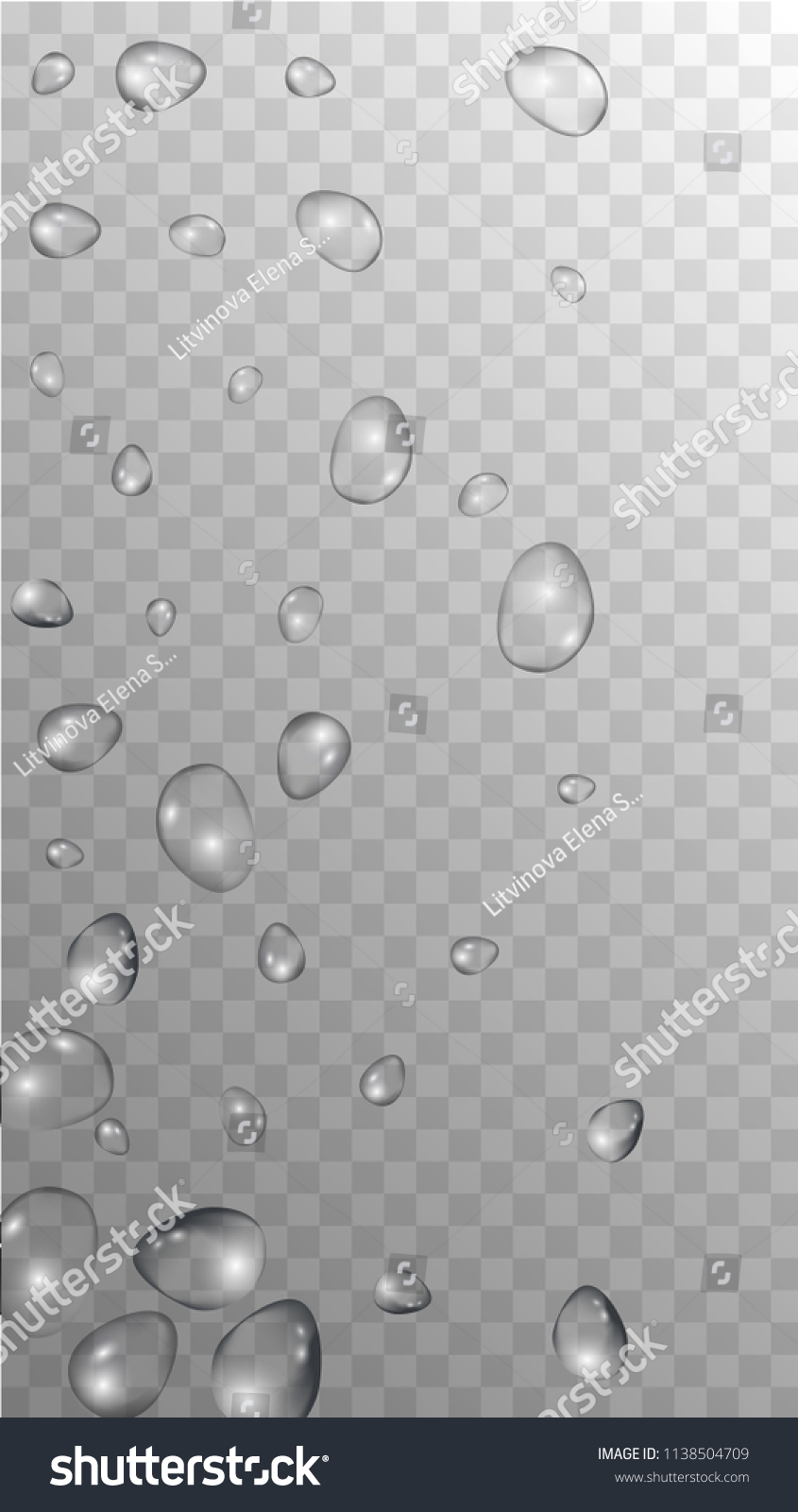 Rain Drops On Transparent Background Realistic Stock Vector (Royalty ...