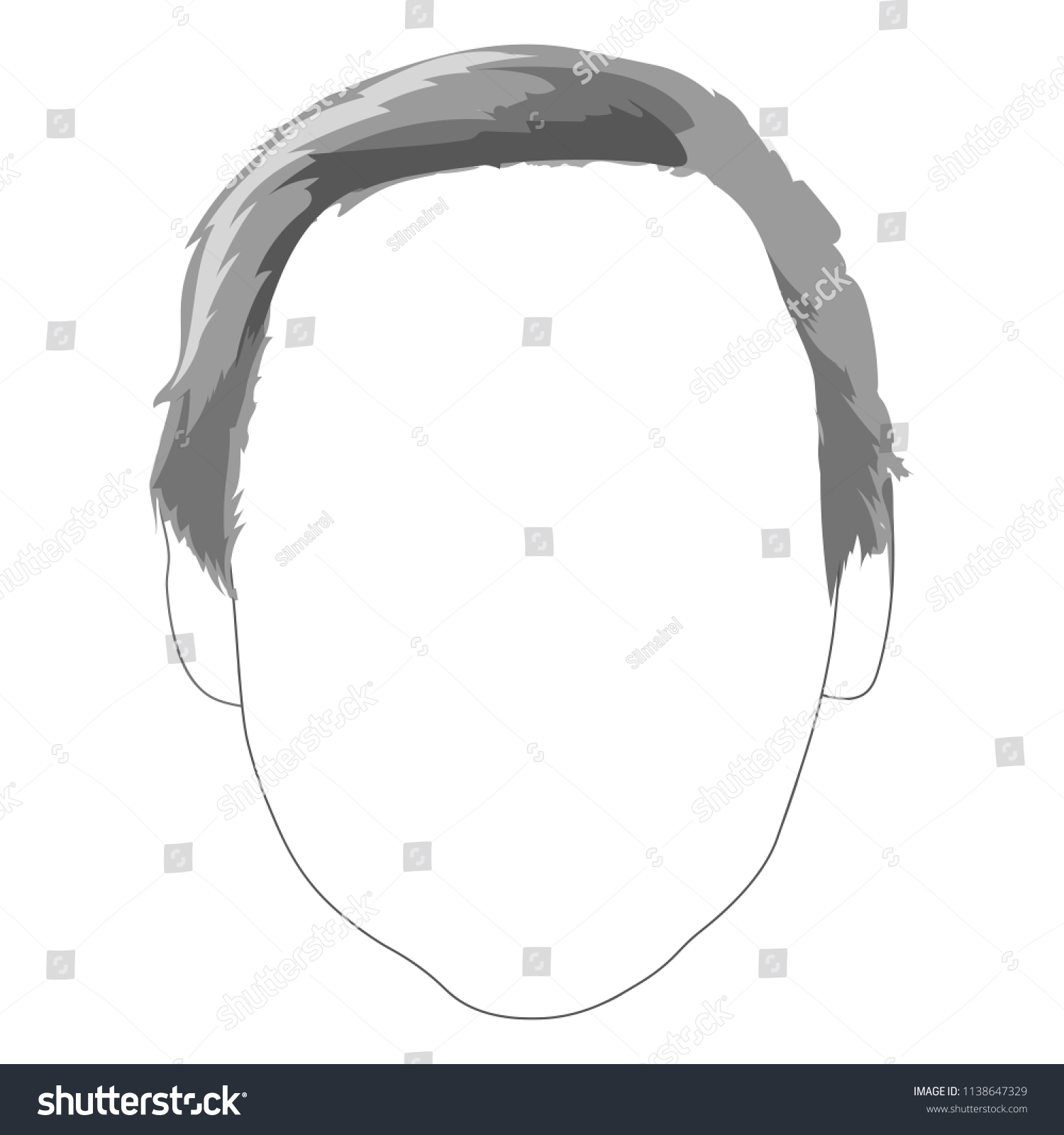 Monochrome Male Haircut Hairstyle Hair Face Stock Vector (Royalty Free ...