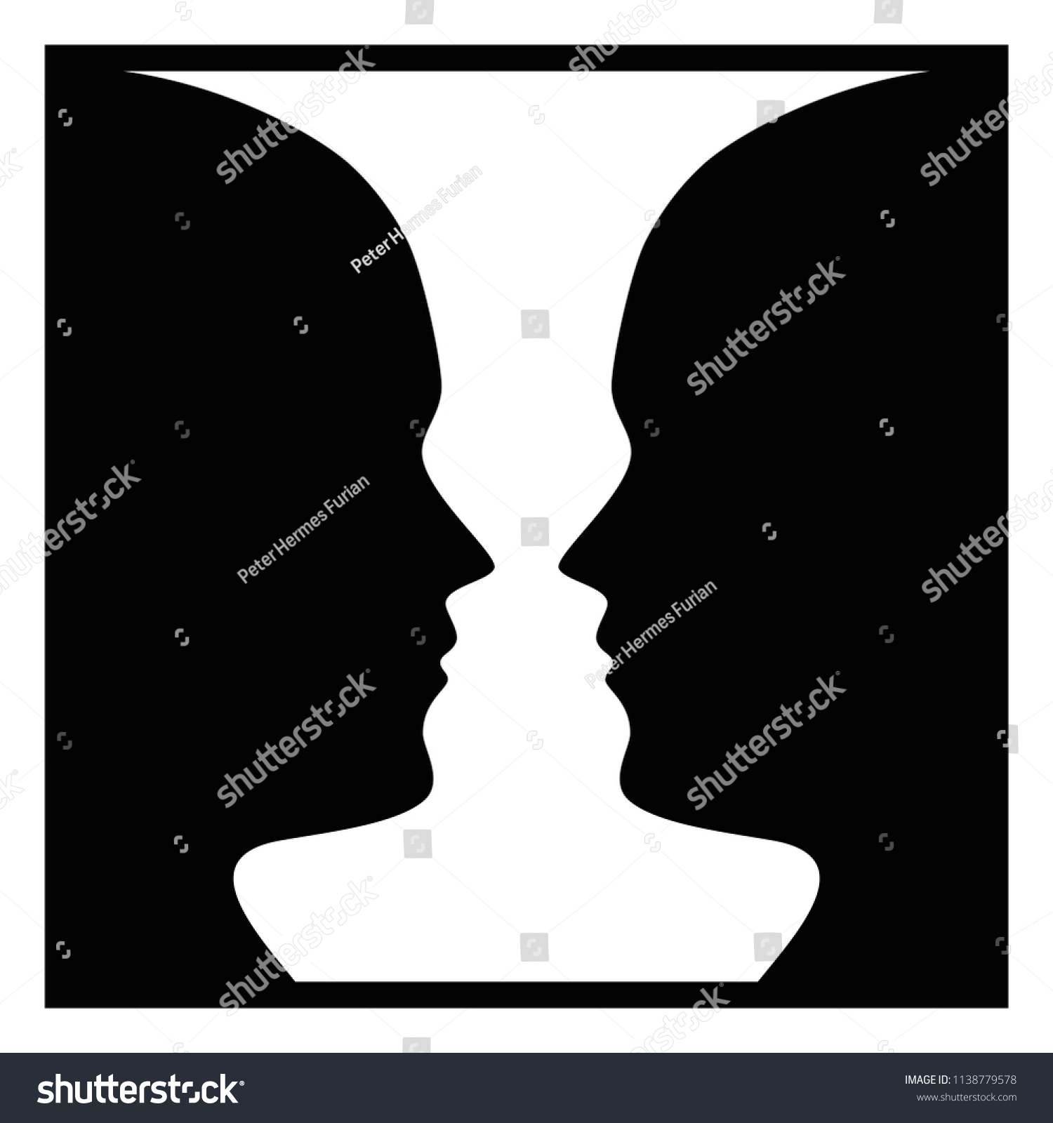 Figureground Perception Face Vase Figureground Organization Stock Vector Royalty Free 4640