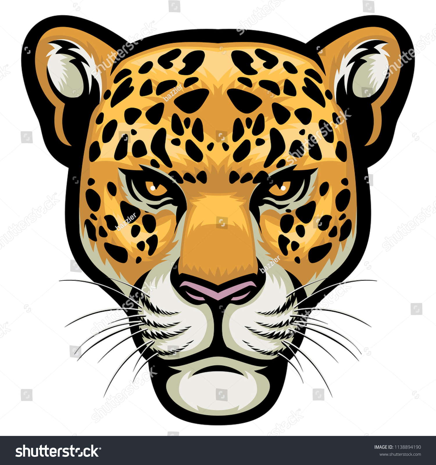 Leopard Head Detailed Style Stock Vector (Royalty Free) 1138894190 ...