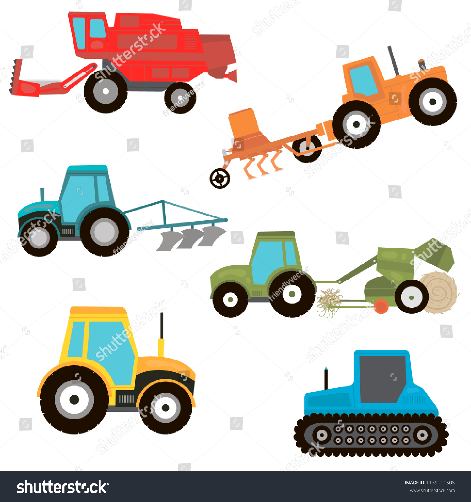 Cartoon Transport Set Bulldozer Dumper Caterpillar Stock Vector ...