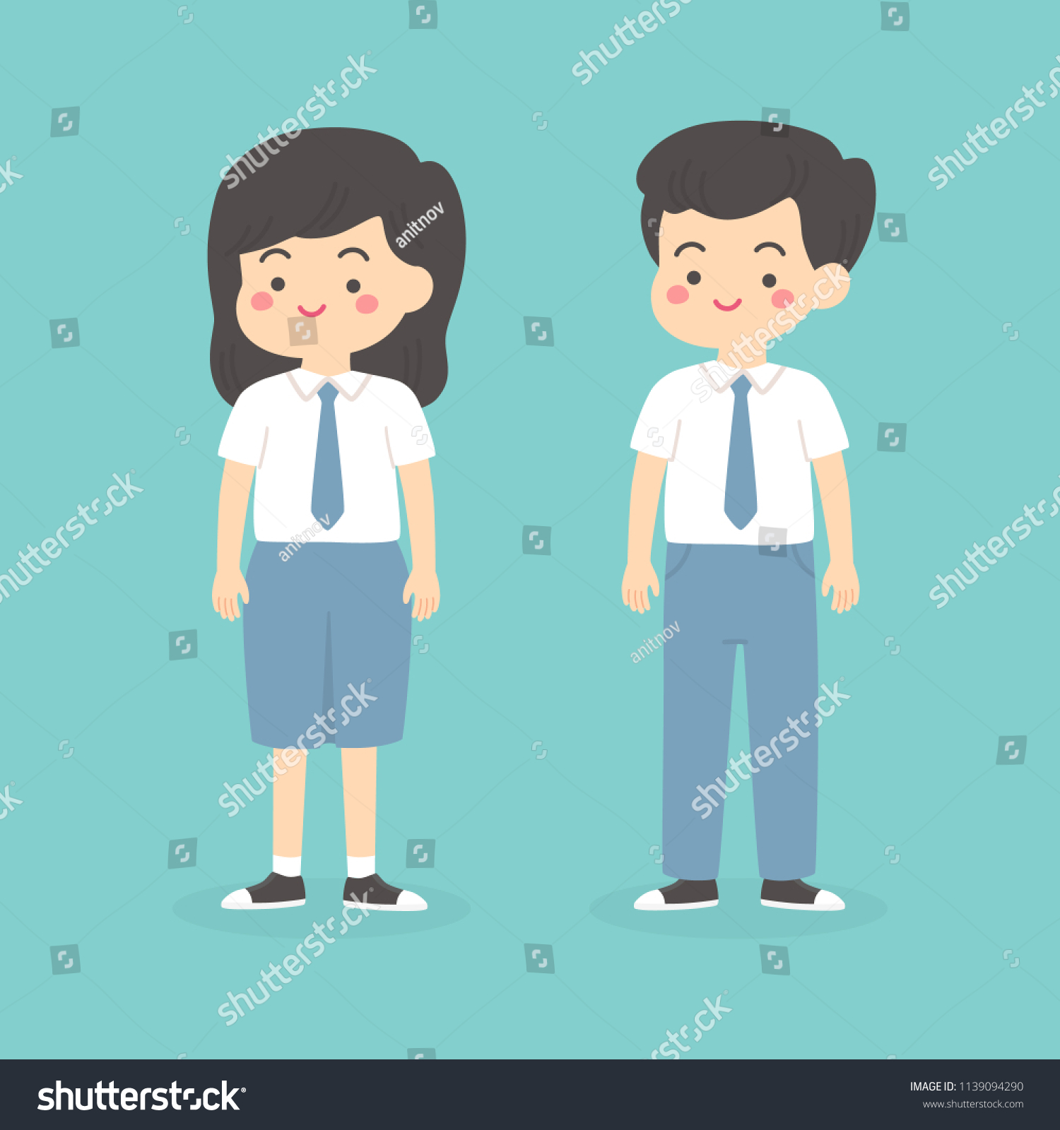 Cute Indonesian Senior High School Boy Stock Vector (Royalty Free ...