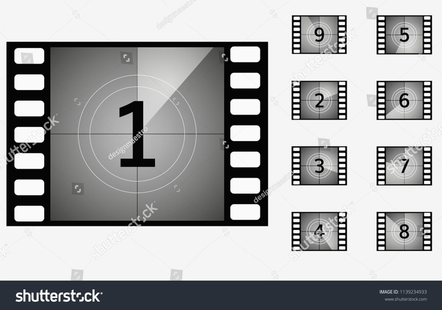 Movie Countdown Timer Cinema Presentation Frame Stock Vector (royalty 