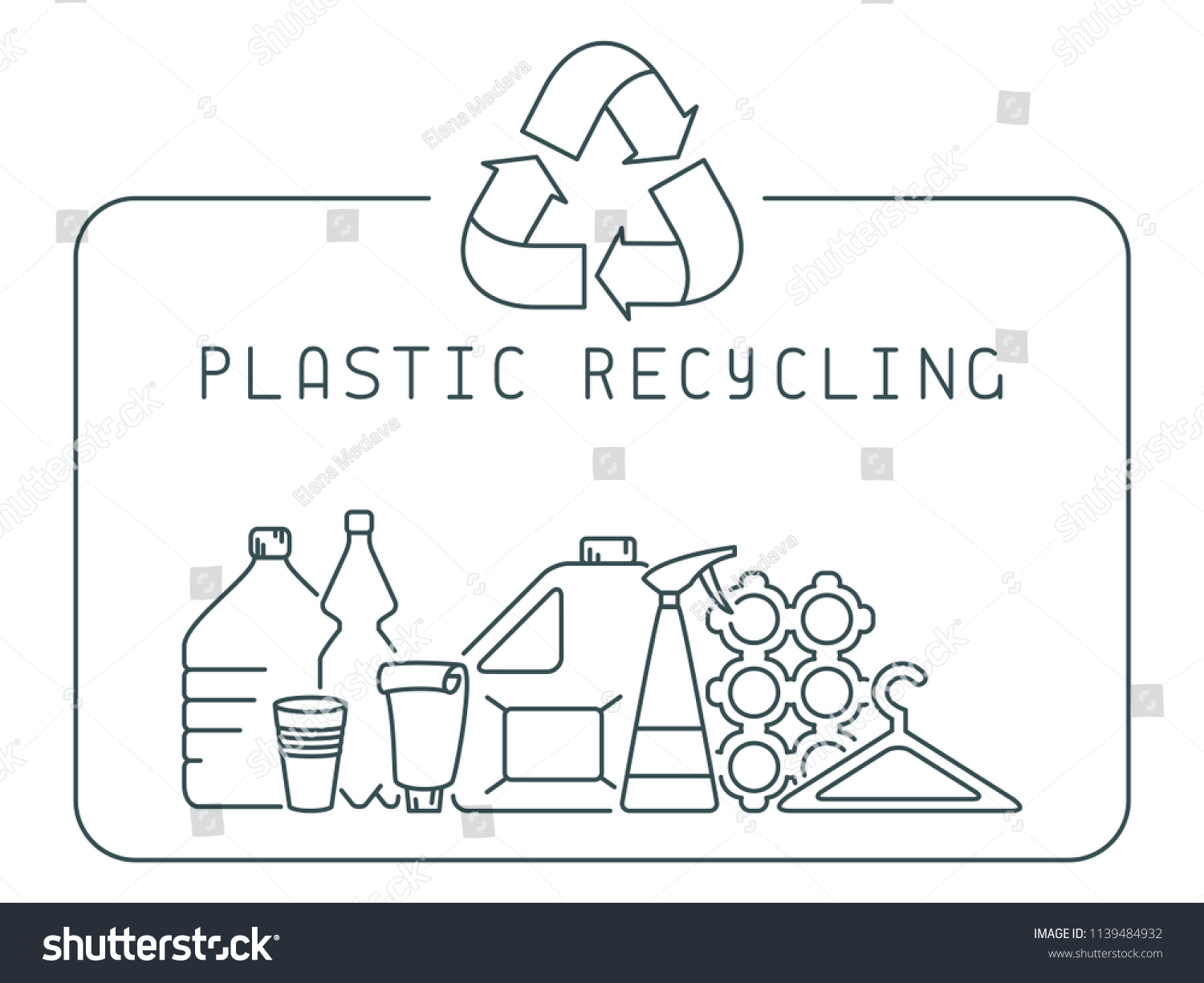 Plastic Recycling Icons Set Trash Lettering Stock Vector (Royalty Free ...