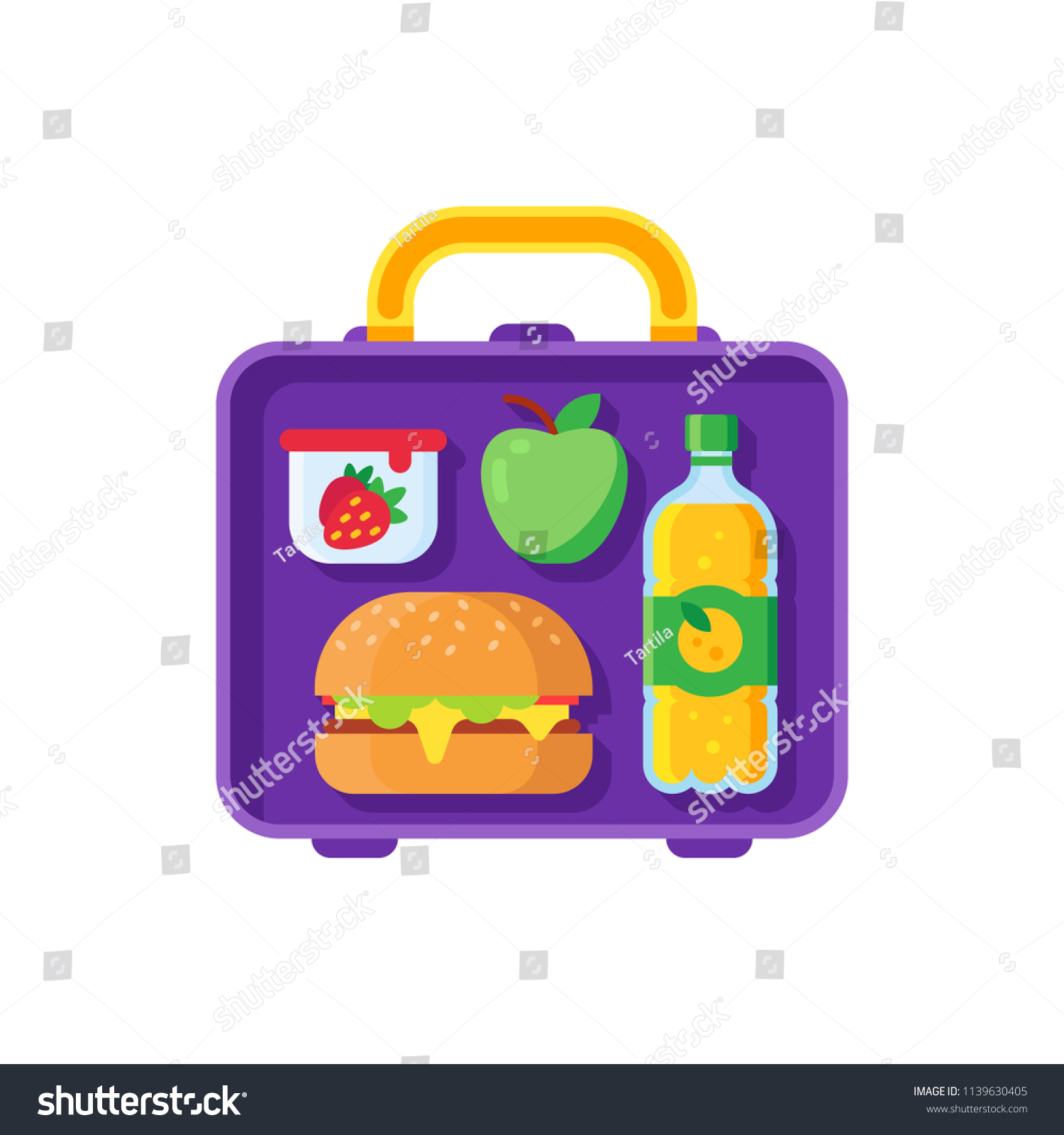 School Lunch Open Lunchbox Healthy Dinner Stock Vector (Royalty Free ...