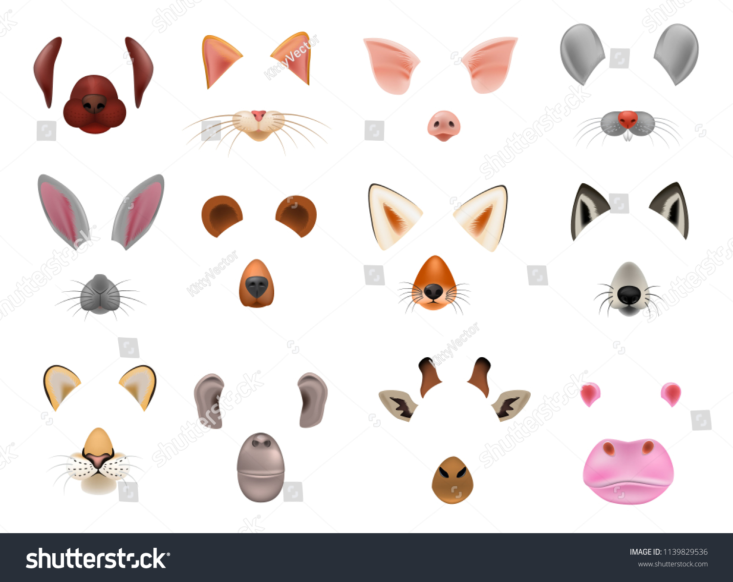 Animal Mask Vector Animalistic Masking Face Stock Vector (royalty Free 