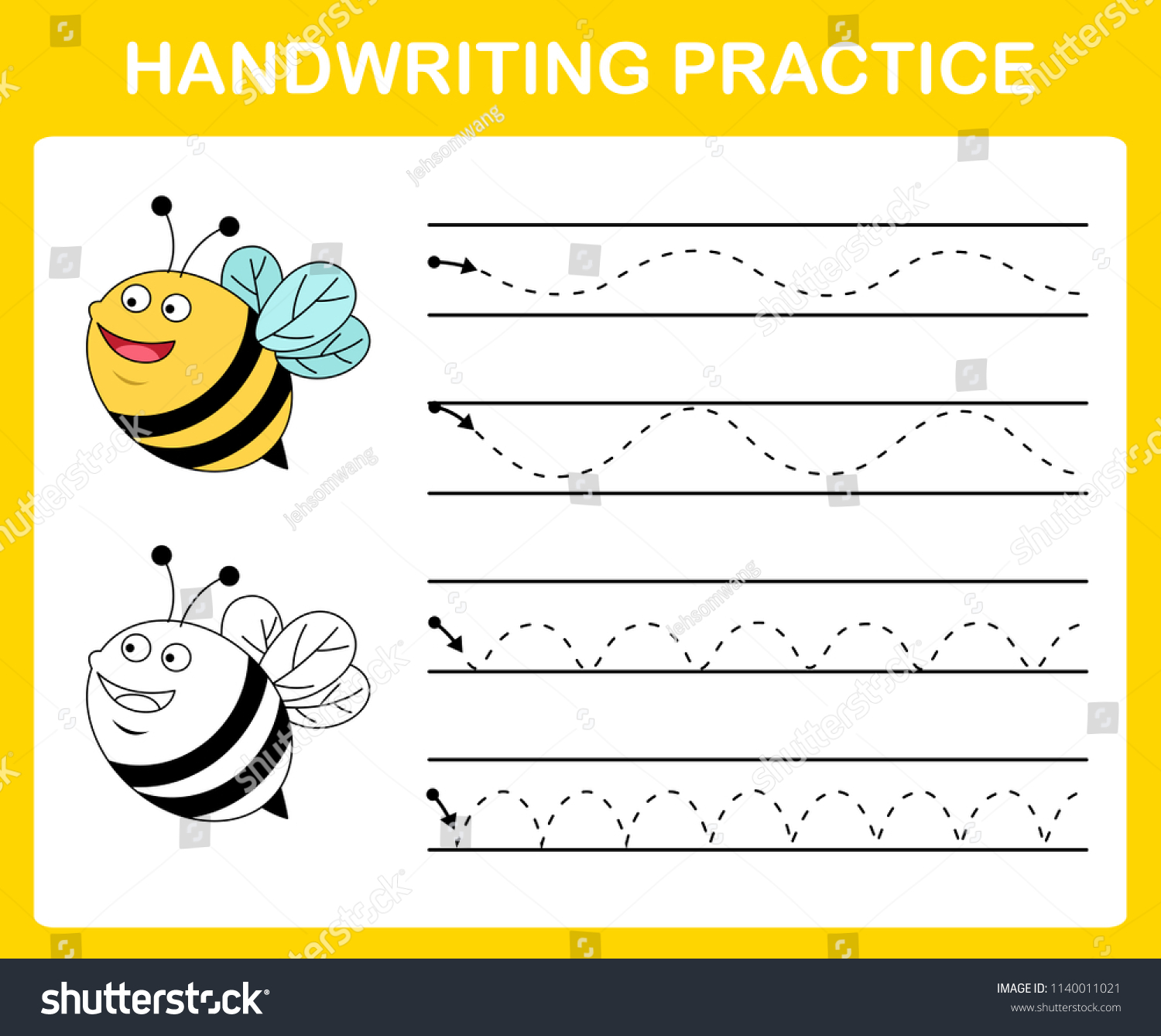 Handwriting Practice Sheet Illustration Vector Stock Vector Royalty Handwriting Practice Sheet Illustration Vector Stock Vector Royalty