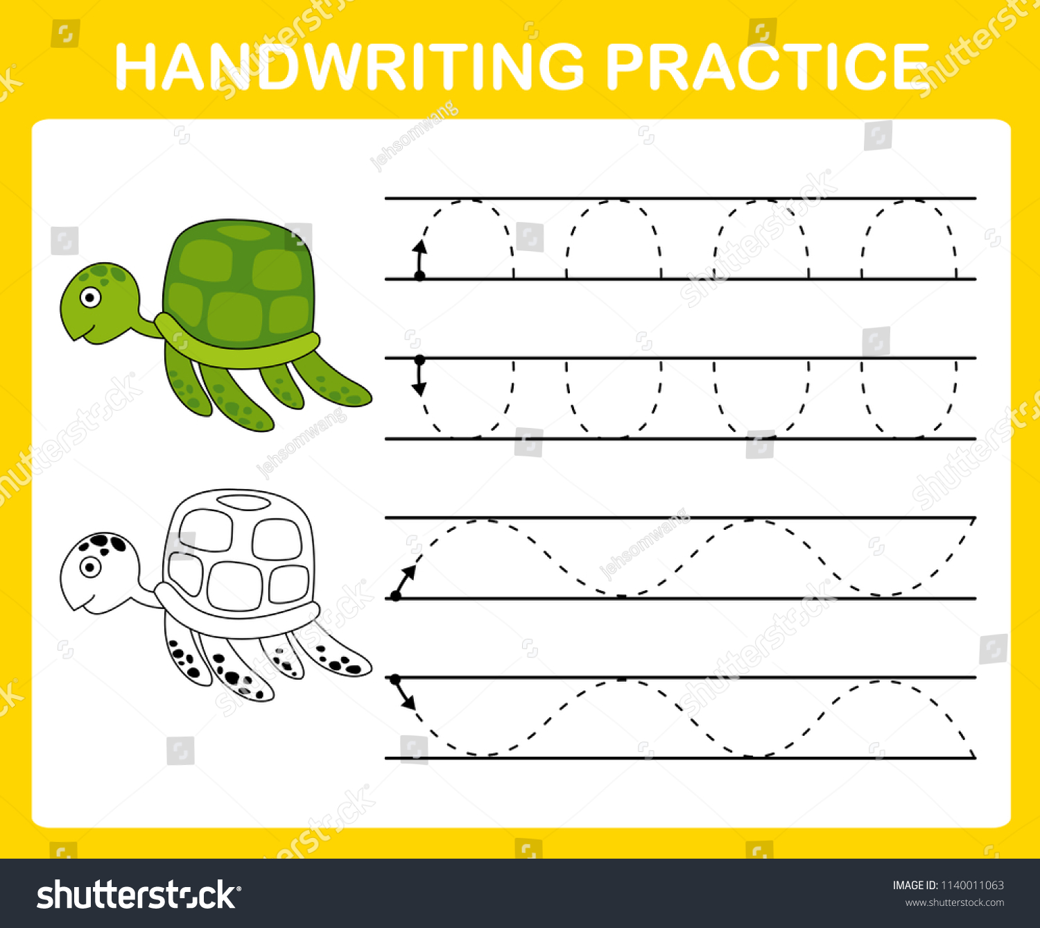 Handwriting Practice Sheet Illustration Vector Stock Vector Royalty Handwriting Practice Sheet Illustration Vector Stock Vector Royalty