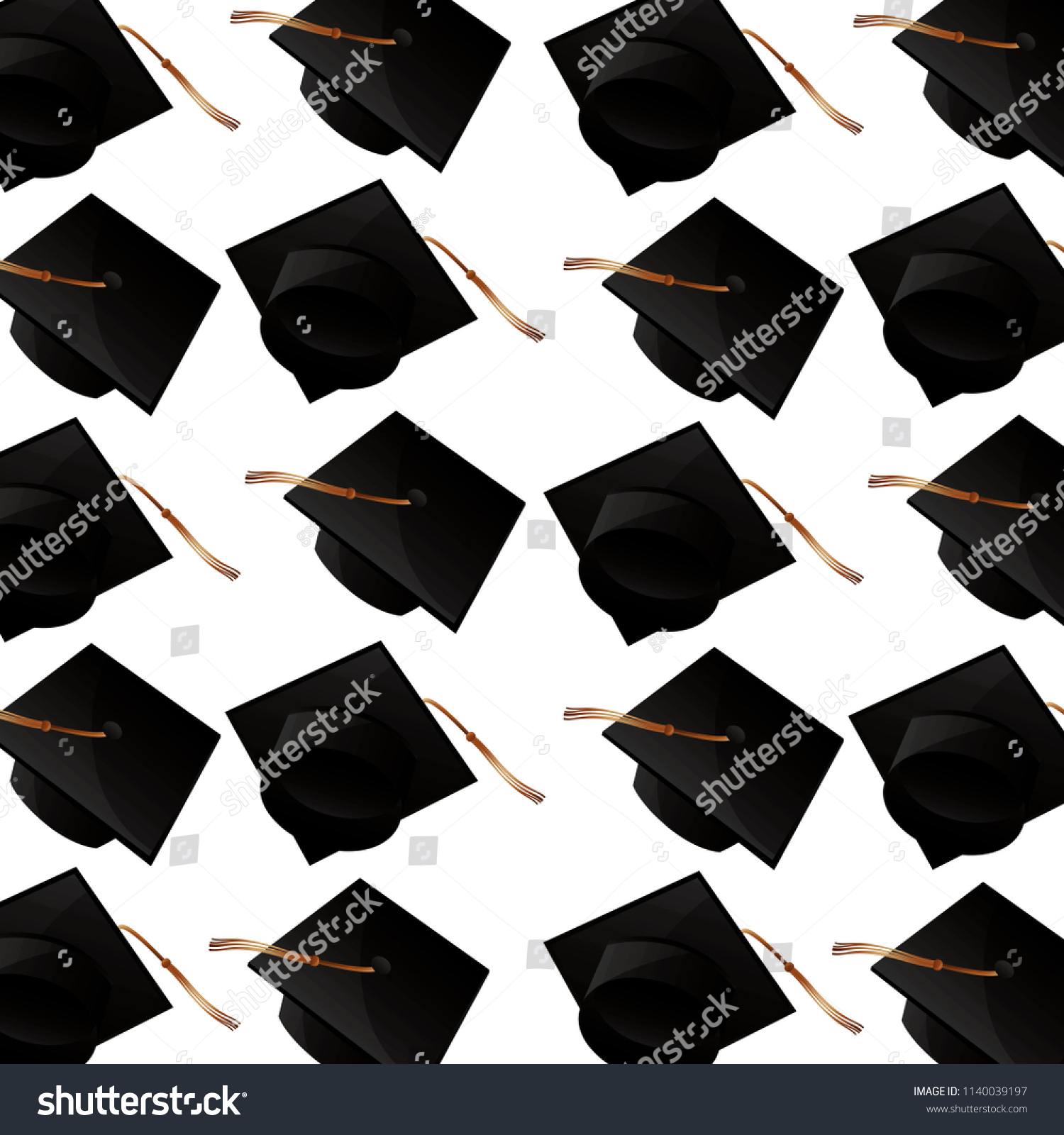 Hats Graduation Pattern Background Stock Vector (Royalty Free ...