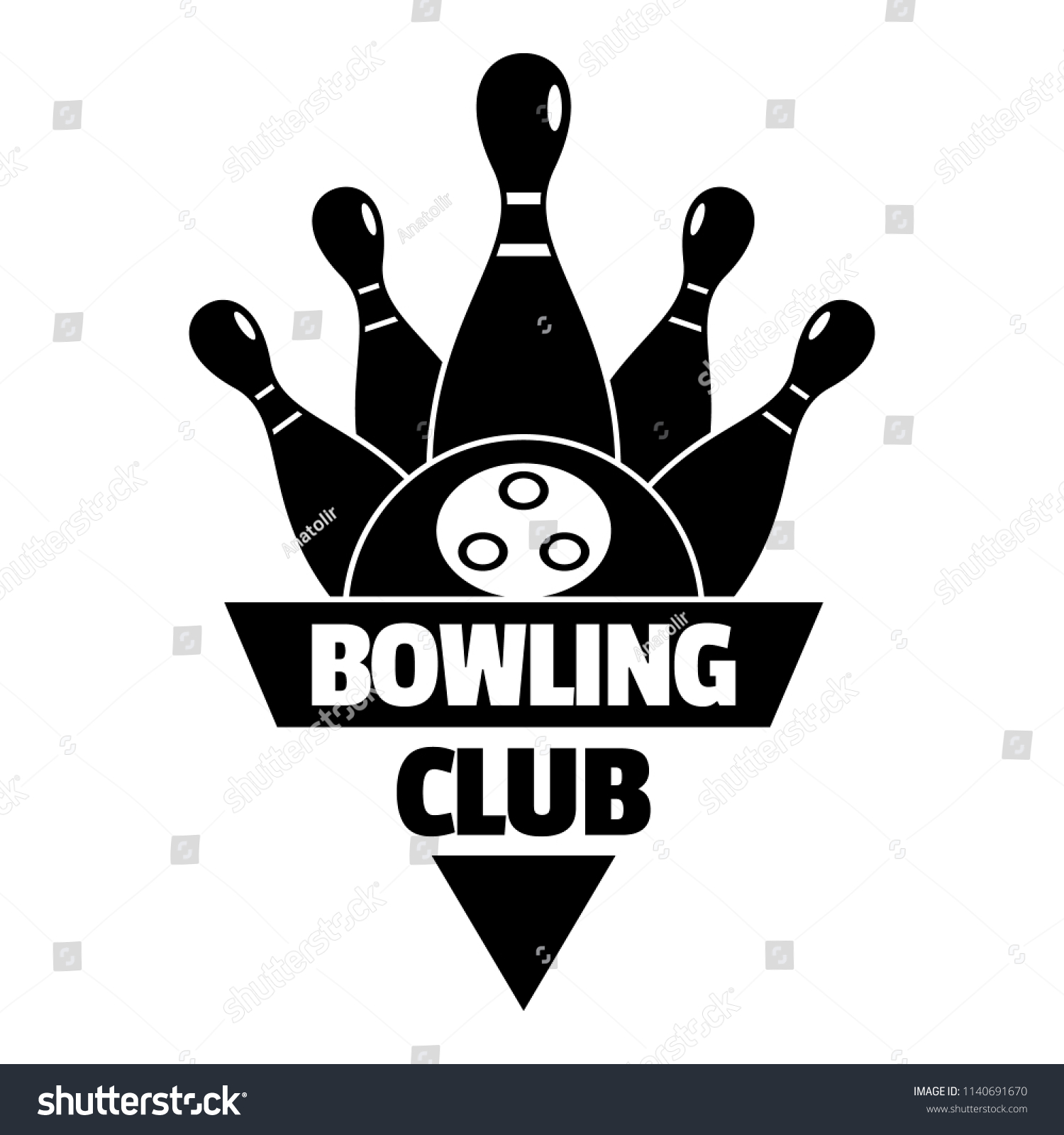 Bowling Old Club Logo Simple Illustration Stock Vector (Royalty Free ...