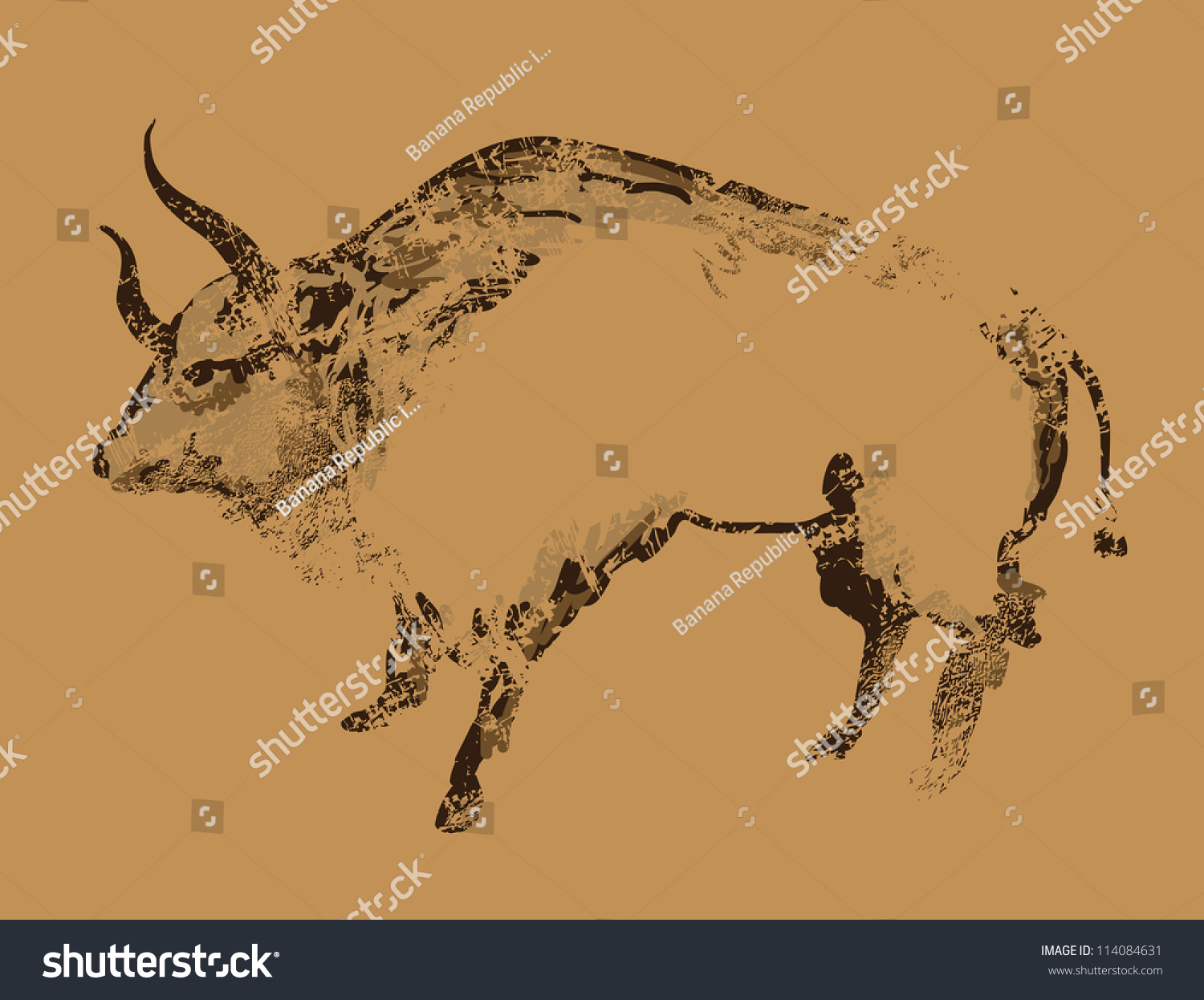 Ancient Cave Painting Buffalo Stock Vector Royalty Free 114084631   Stock Vector Ancient Cave Painting Of Buffalo 114084631 