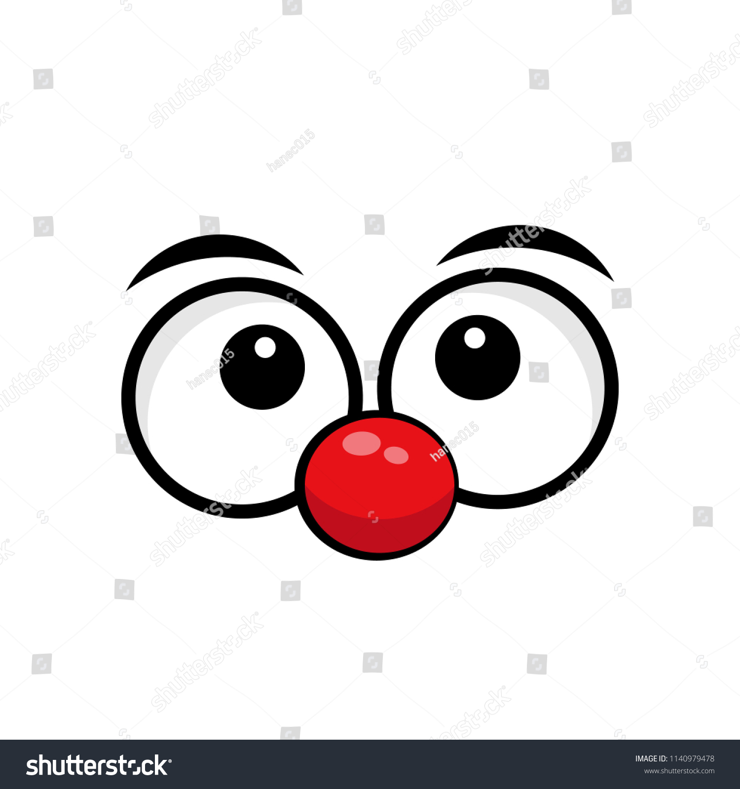 Cartoon Eyes Red Nose Stock Vector (Royalty Free) 1140979478 | Shutterstock