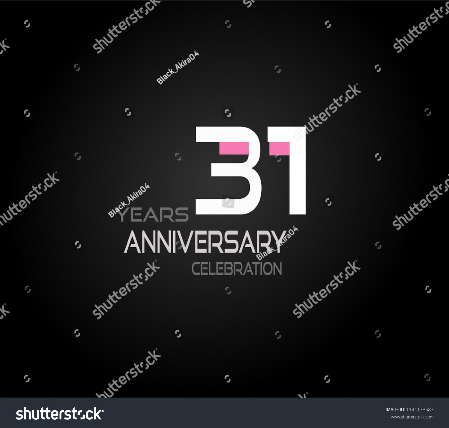 31 Years Simple Black Background Elegance Stock Vector (Royalty Free ...