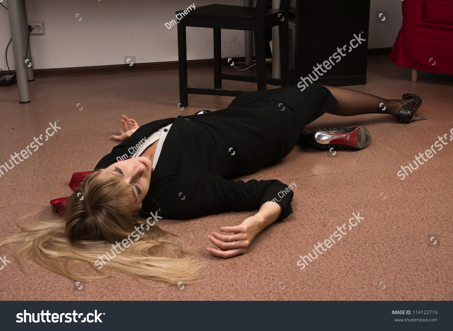 Crime Scene Imitation Lifeless Business Woman Stock Photo Shutterstock