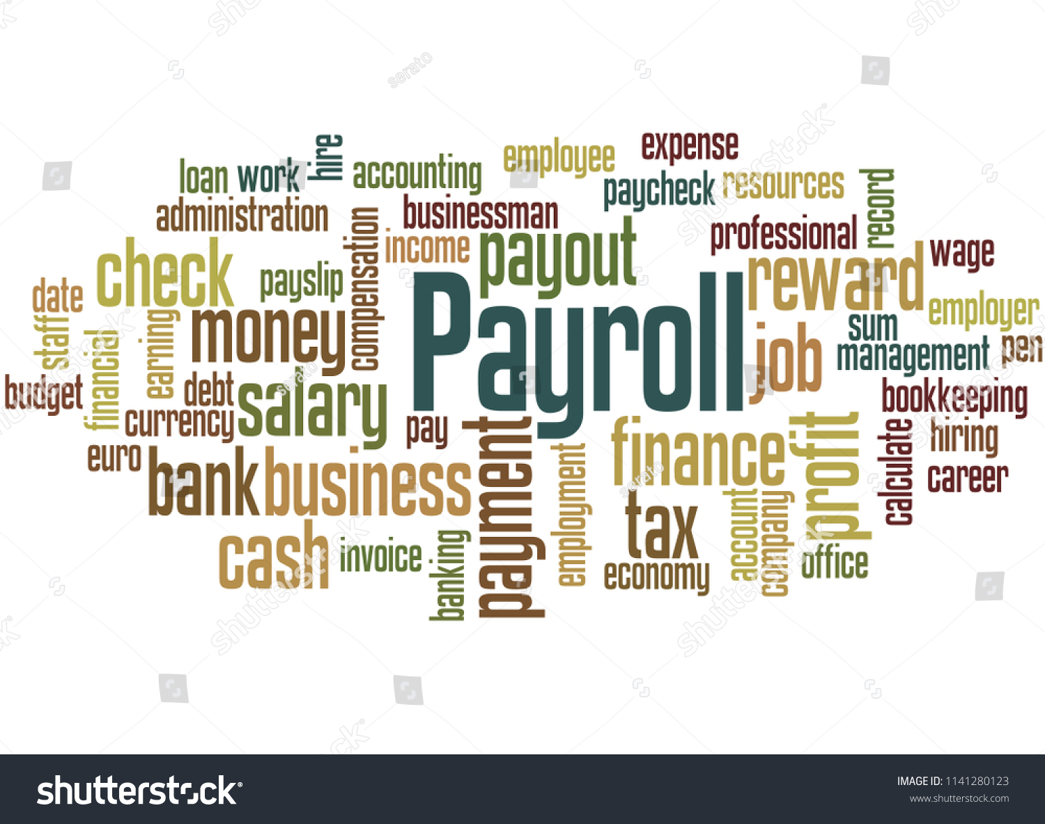 Payroll Word Cloud Concept On White Stock Illustration 1141280123 