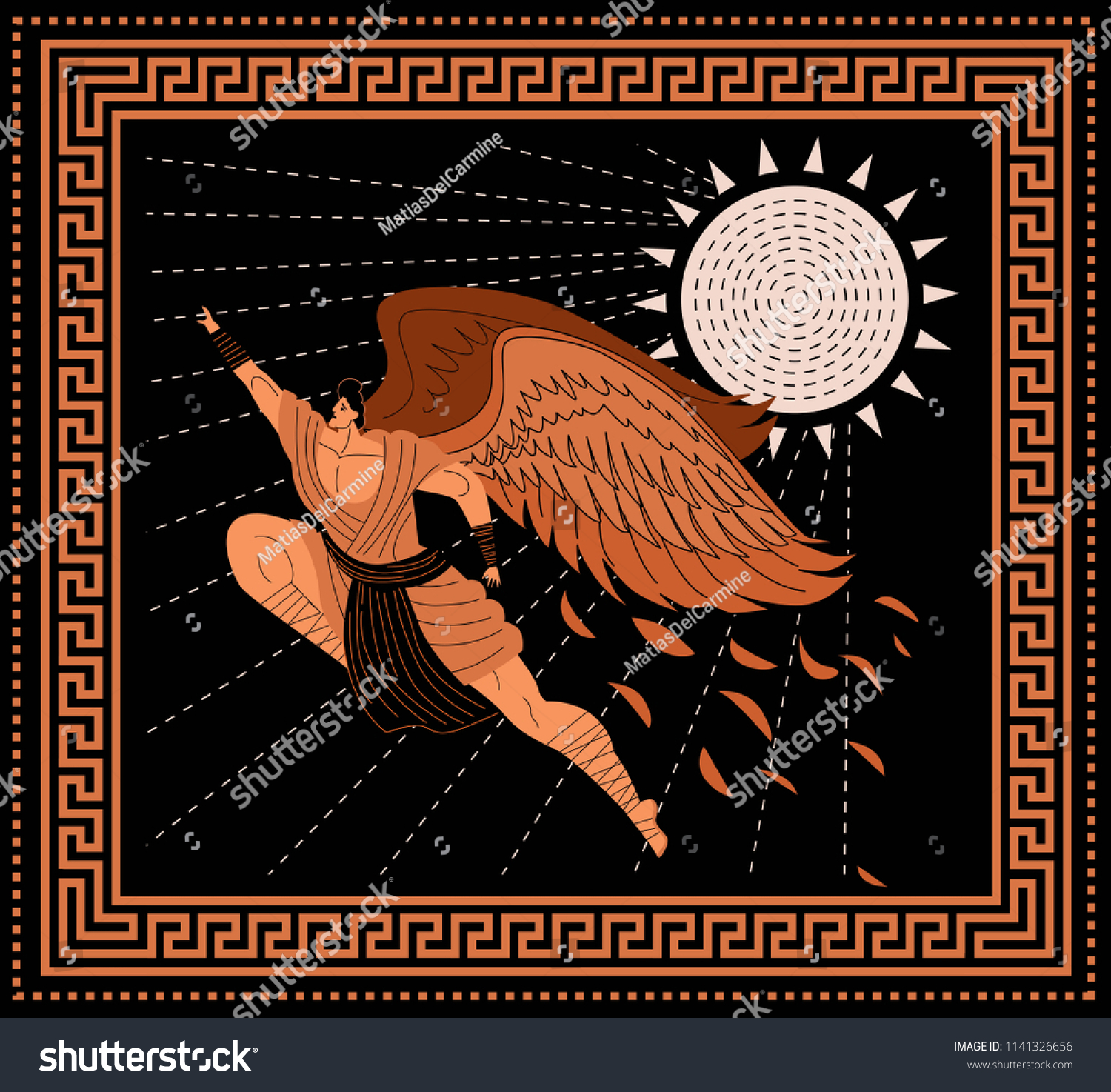 Icarus Flying Sky Stock Vector (Royalty Free) 1141326656 | Shutterstock