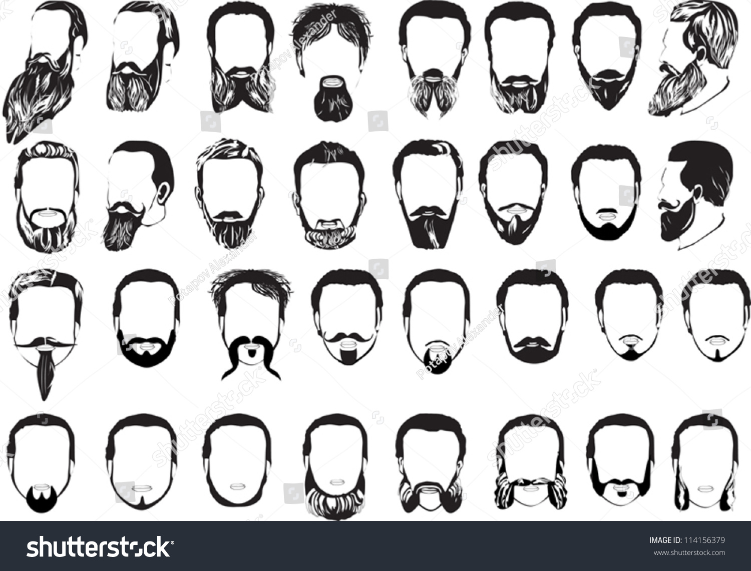 Форма мужской бороды эскиз