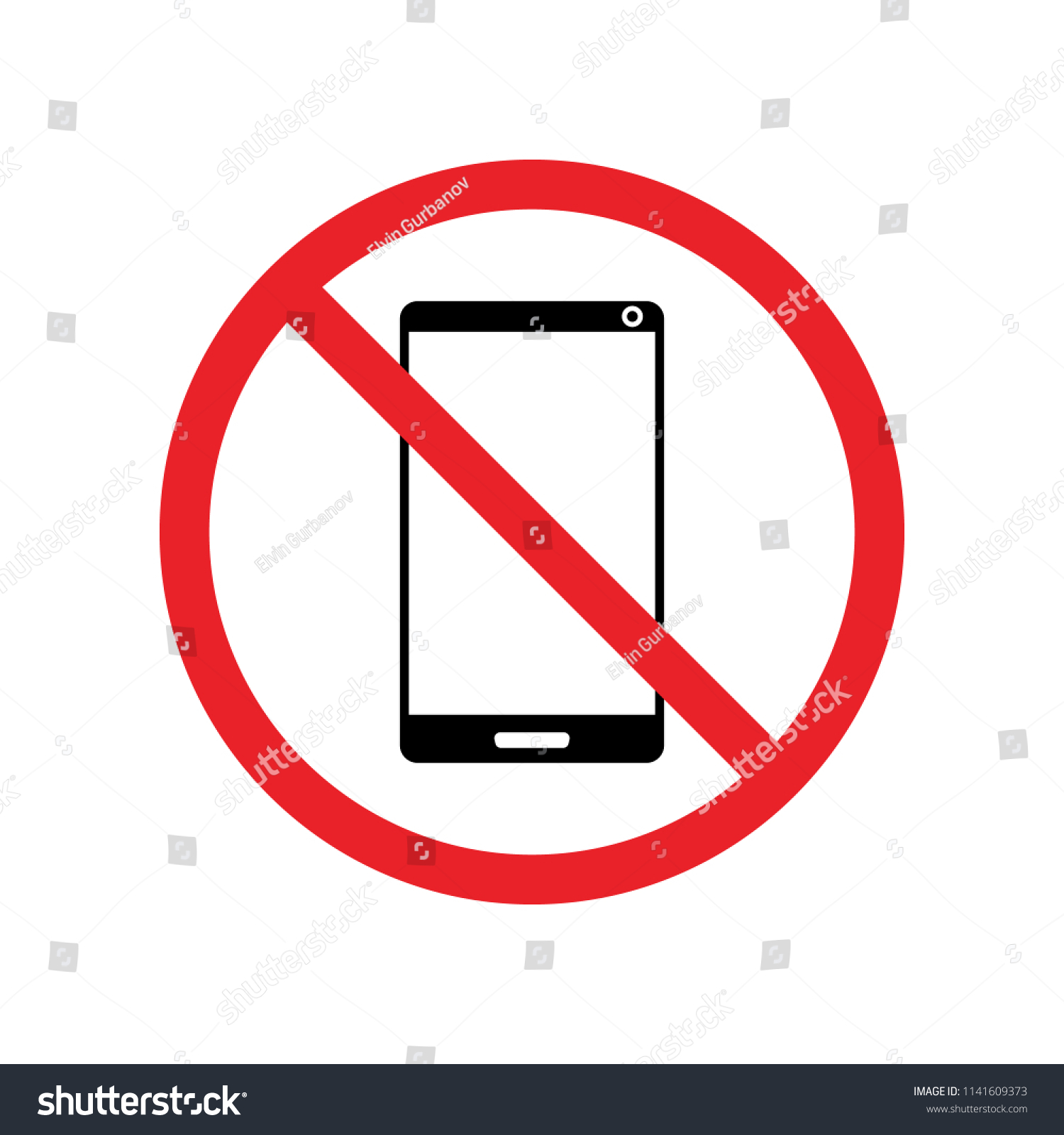 No Phone Icon Vector No Phone Stock Vector (Royalty Free) 1141609373 ...