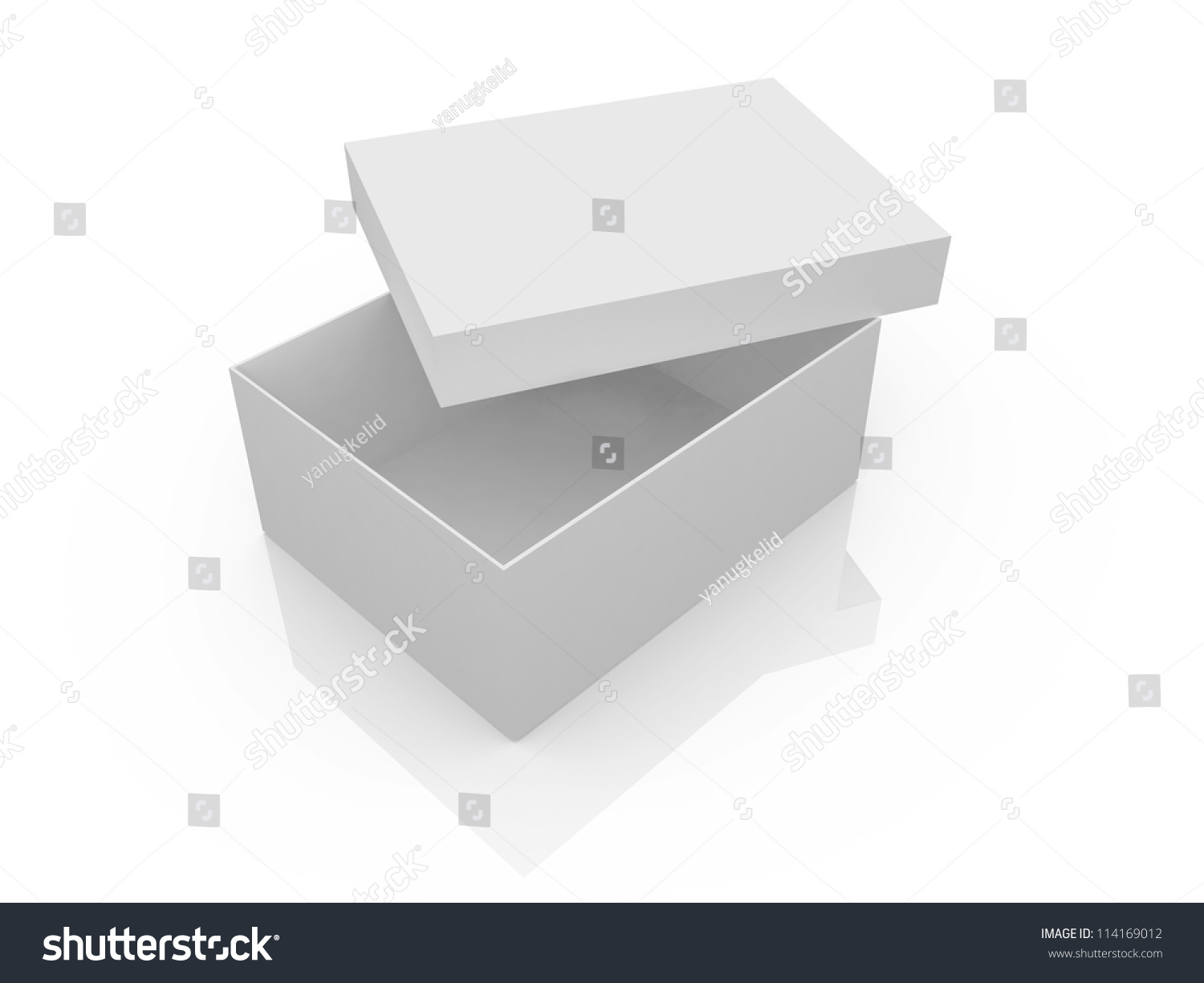 White Open Empty Box Template Isolated Stock Illustration 114169012 ...