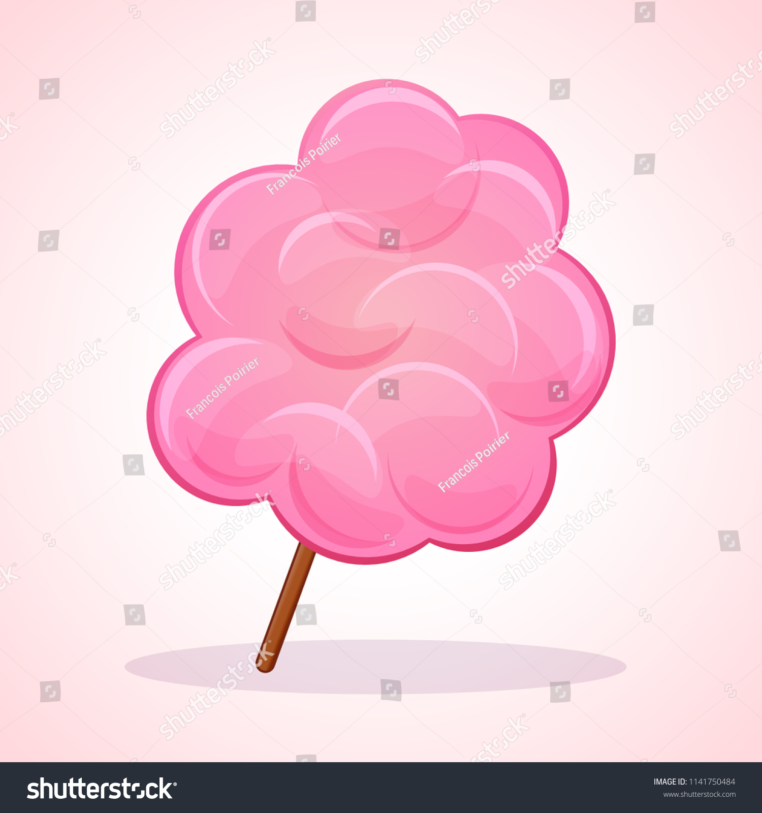 Vector Illustration Pink Candy Floss Icon Stock Vector (Royalty Free ...