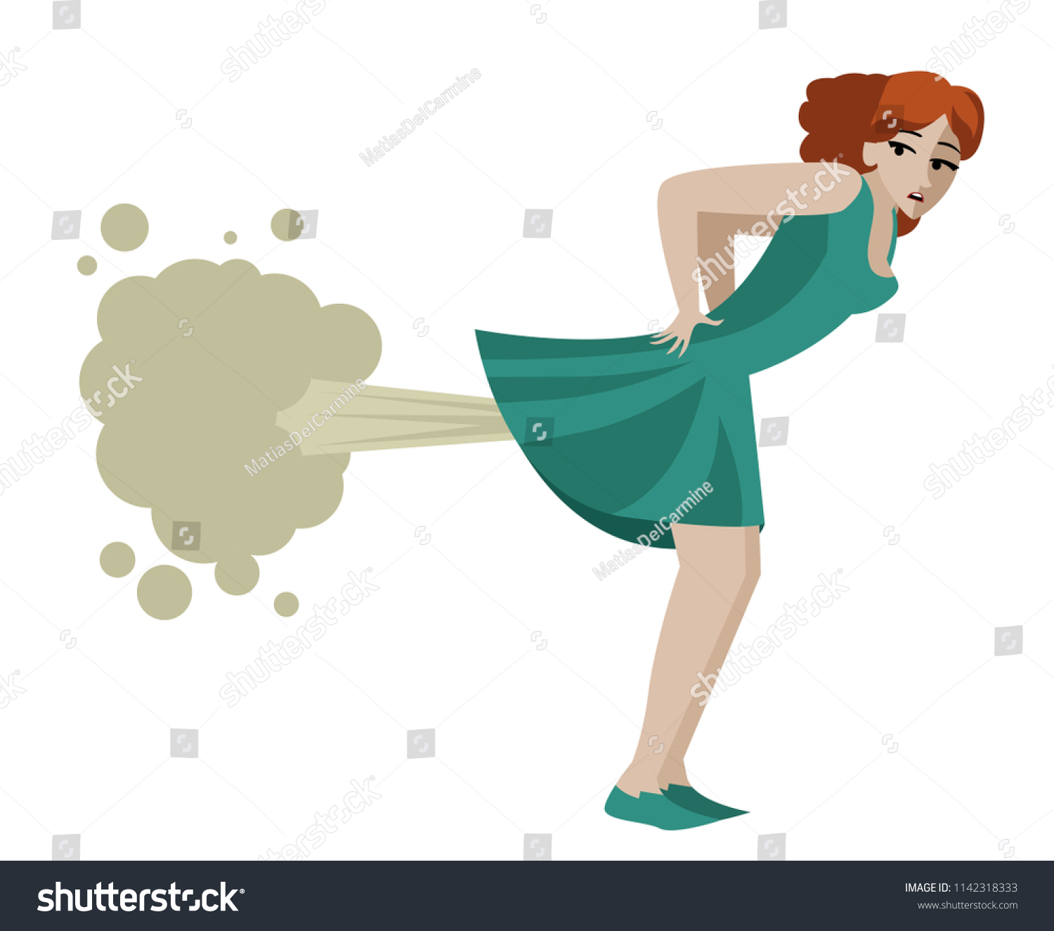 Woman Throwing Fart Stock-vektor (royaltyfri) 1142318333 Shutterstock.