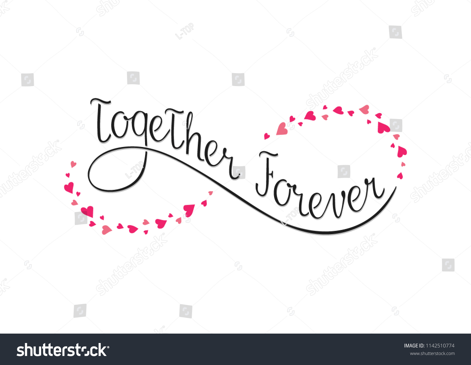 Together Forever Sign Infinity Formed By Stock Vector (Royalty Free ...