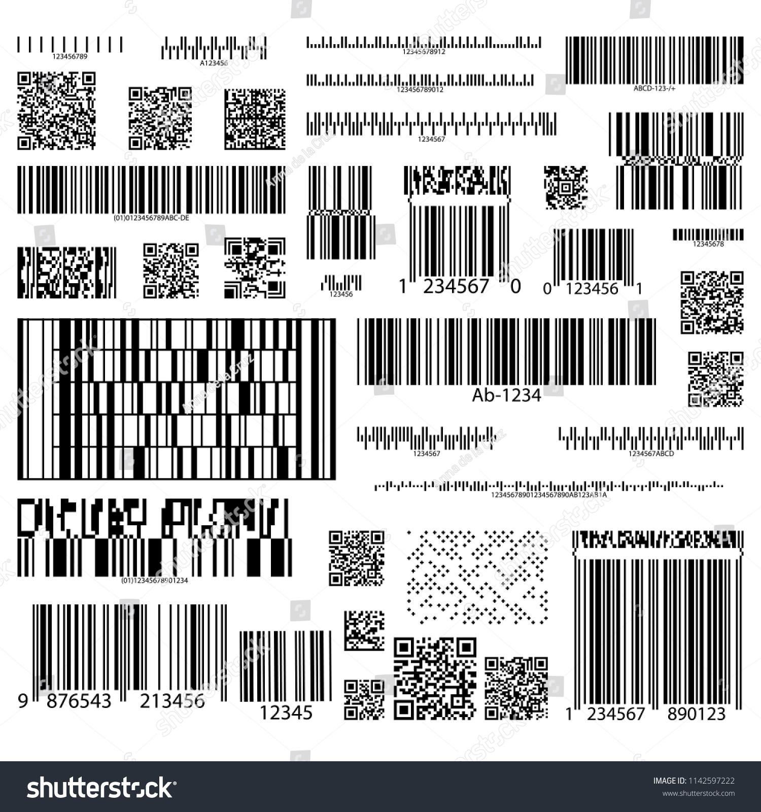 Set Isolated Barcodes Information Product Tracking Stock Vector ...