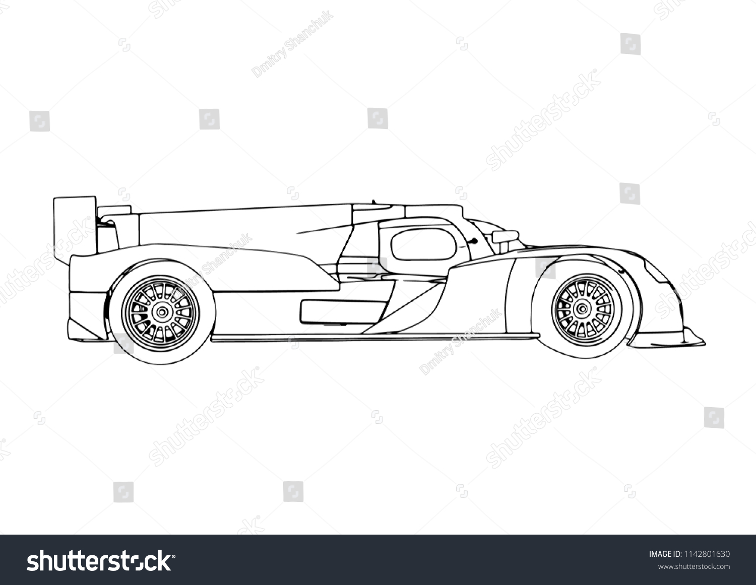 Sketch Race Car Vector Stock Vector (royalty Free) 1142801630 