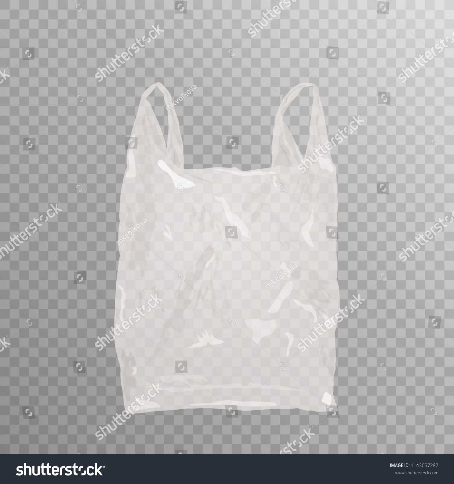 Vector Realistic Plastic Bag On Transparent Stock Vector (Royalty Free ...