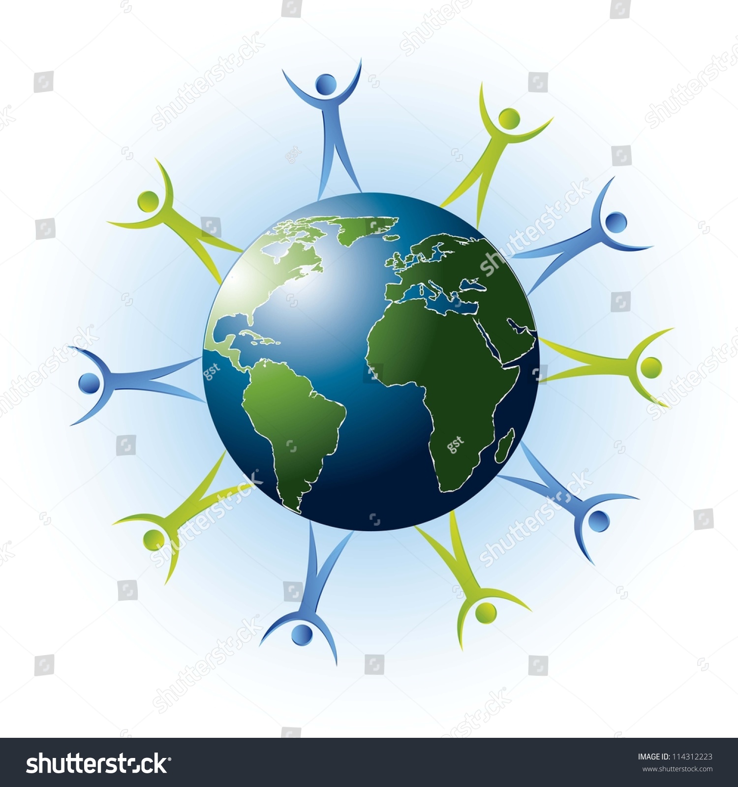 Planet Men Teamwork Concept Vector Illustration Stock Vector (Royalty ...