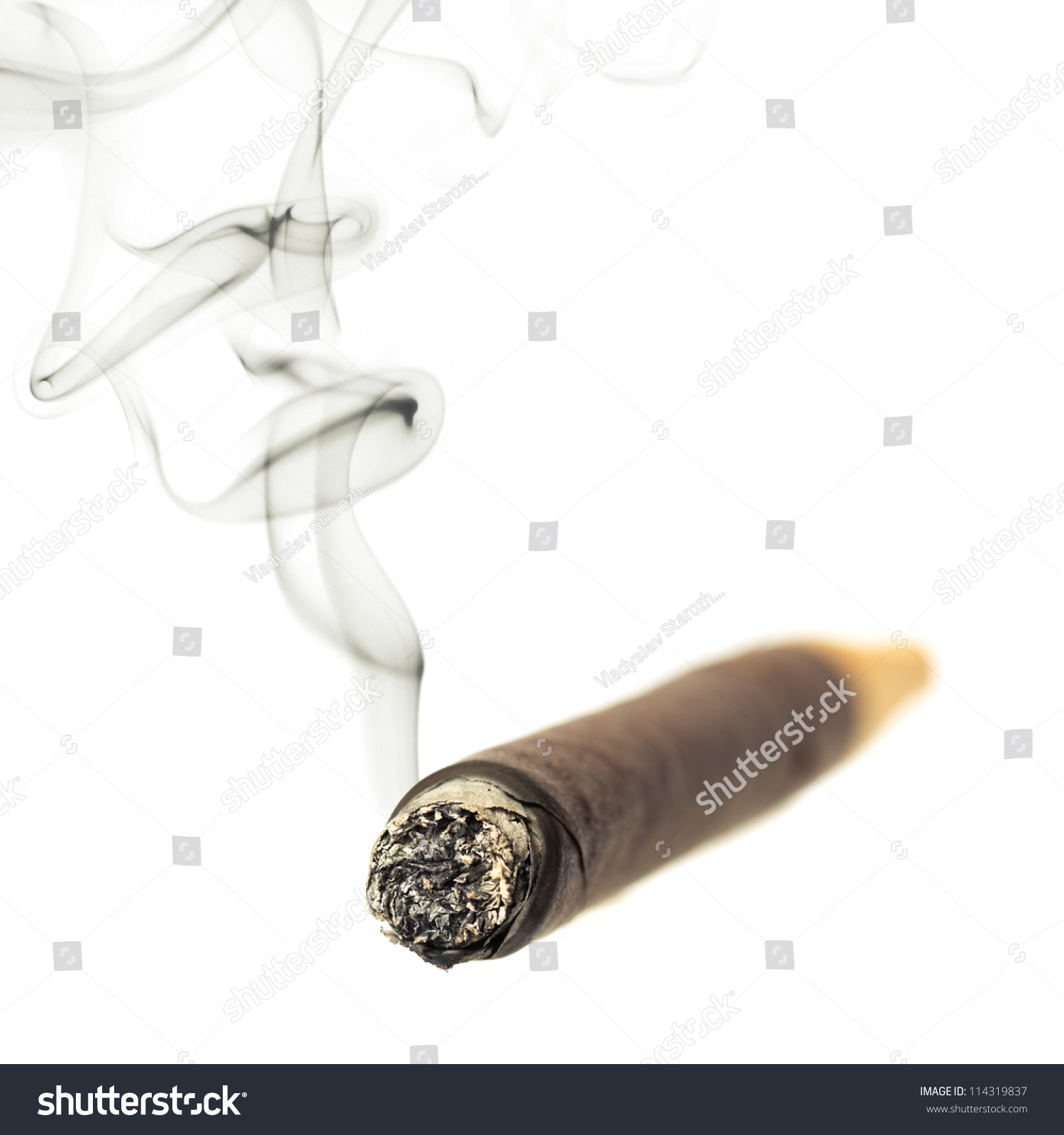 Сигара на белом фоне