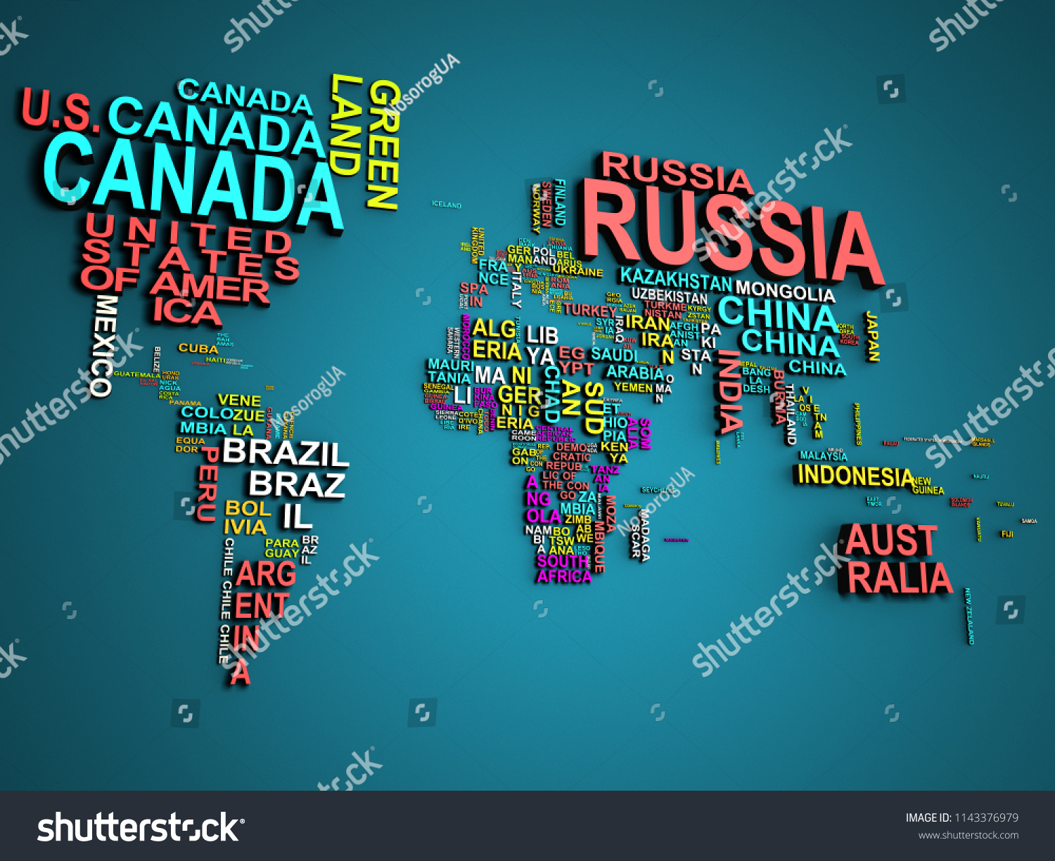 World Map All States Their Names Stock Illustration 1143376979 ...