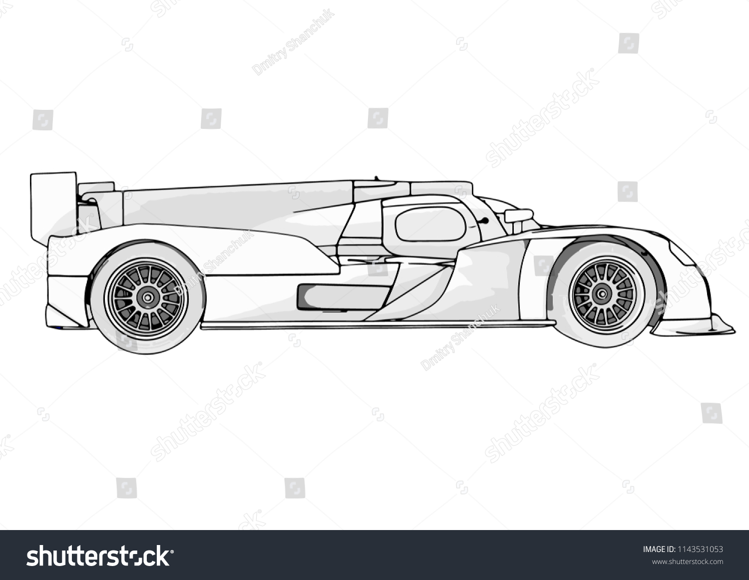 Sketch Race Car Vector Stock Vector (Royalty Free) 1143531053 ...