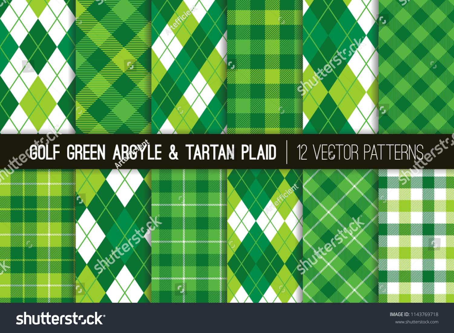 Green Argyle Tartan Plaid Vector Patterns Stock Vector (Royalty Free ...