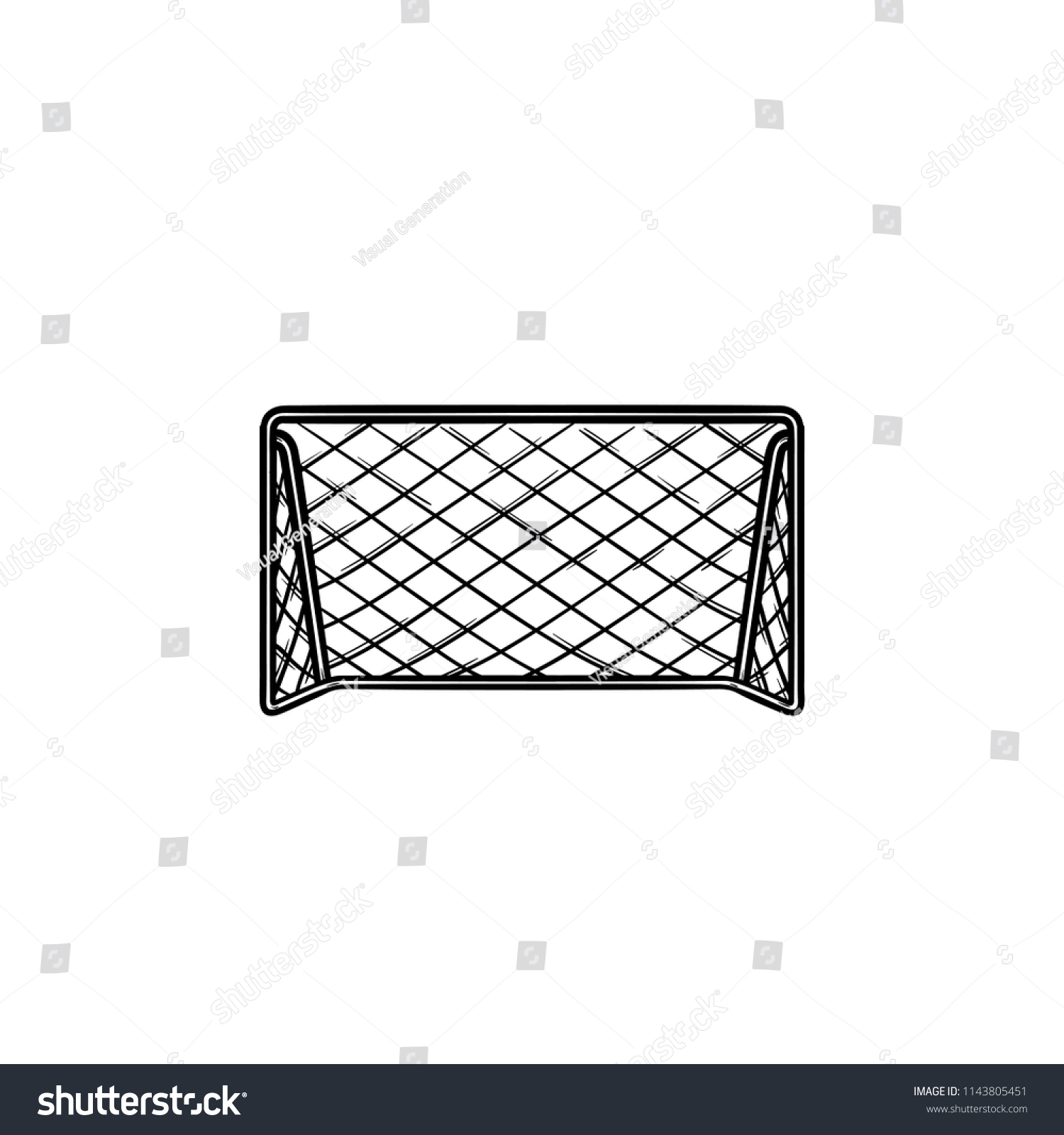 Soccer Football Goal Hand Drawn Outline Stock Vector (Royalty Free ...