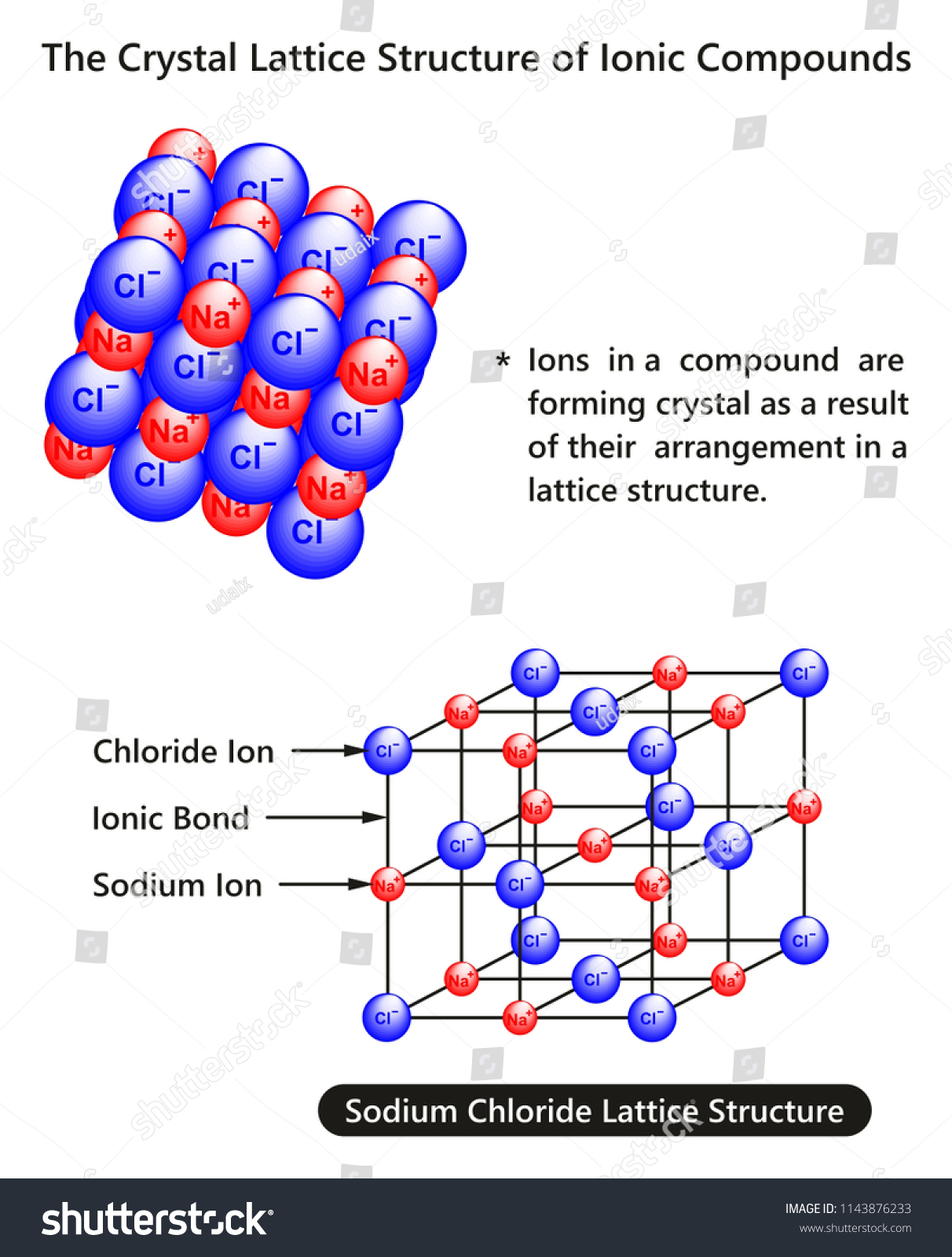 Crystal Lattice Structure Ionic Compounds Infographic Stock ...