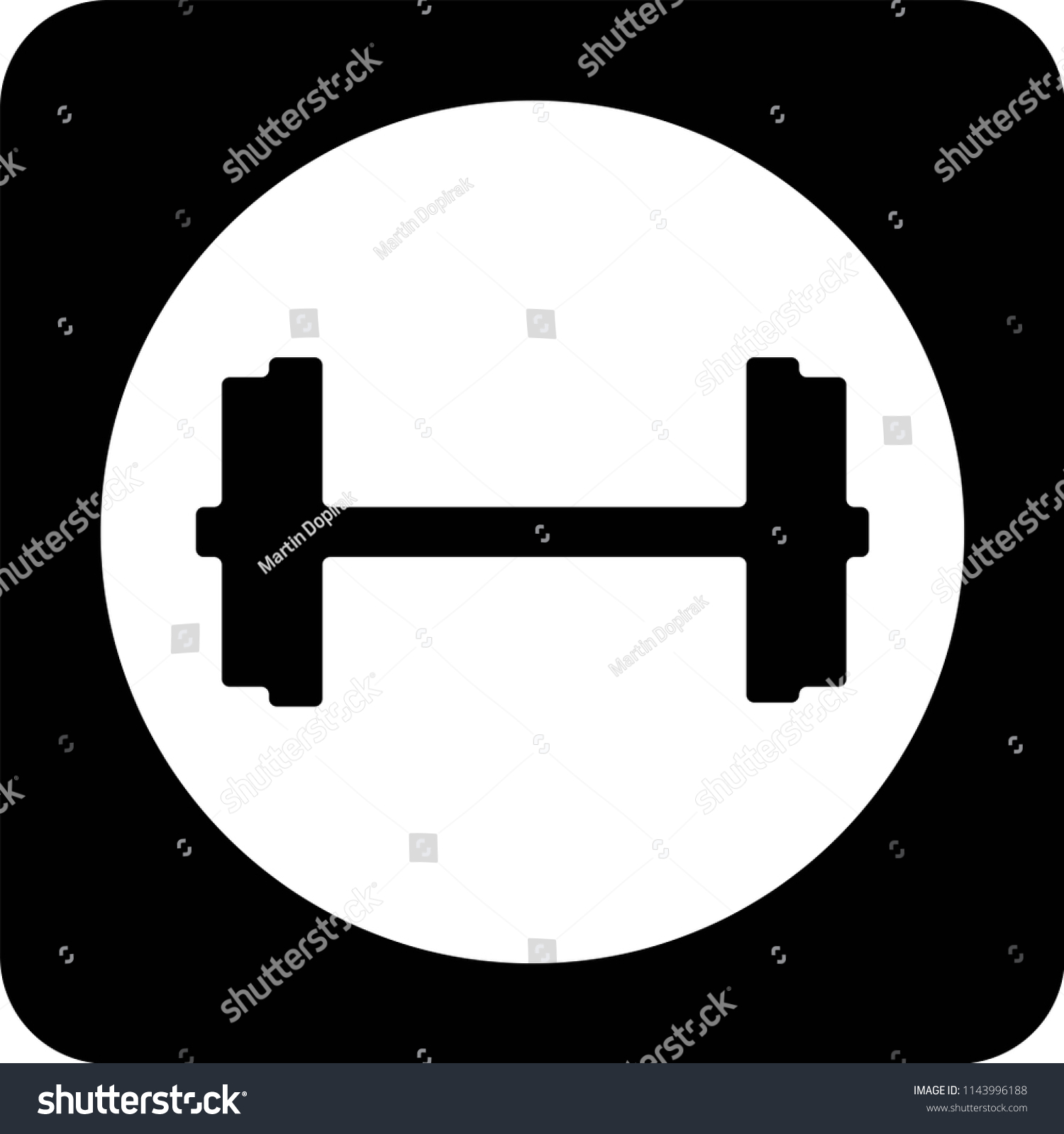 Dumbbell Black White Icon Stock Vector (Royalty Free) 1143996188 ...