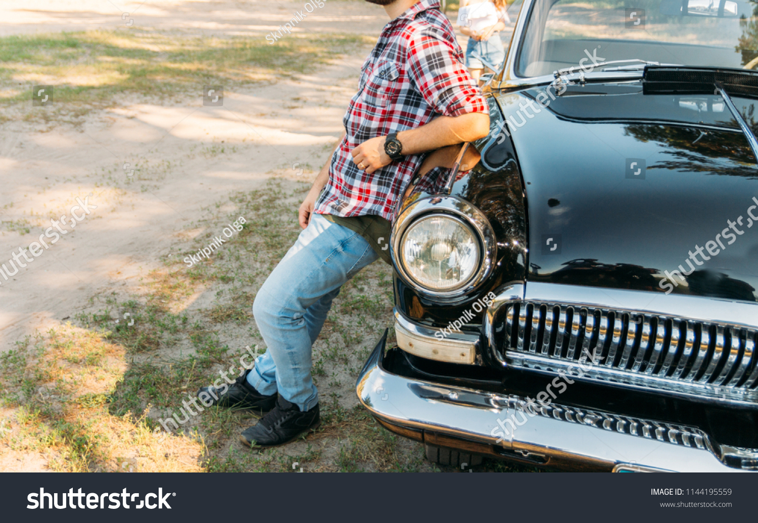 Handsome Man Standing Front Car His Stock Photo 1144195559 | Shutterstock